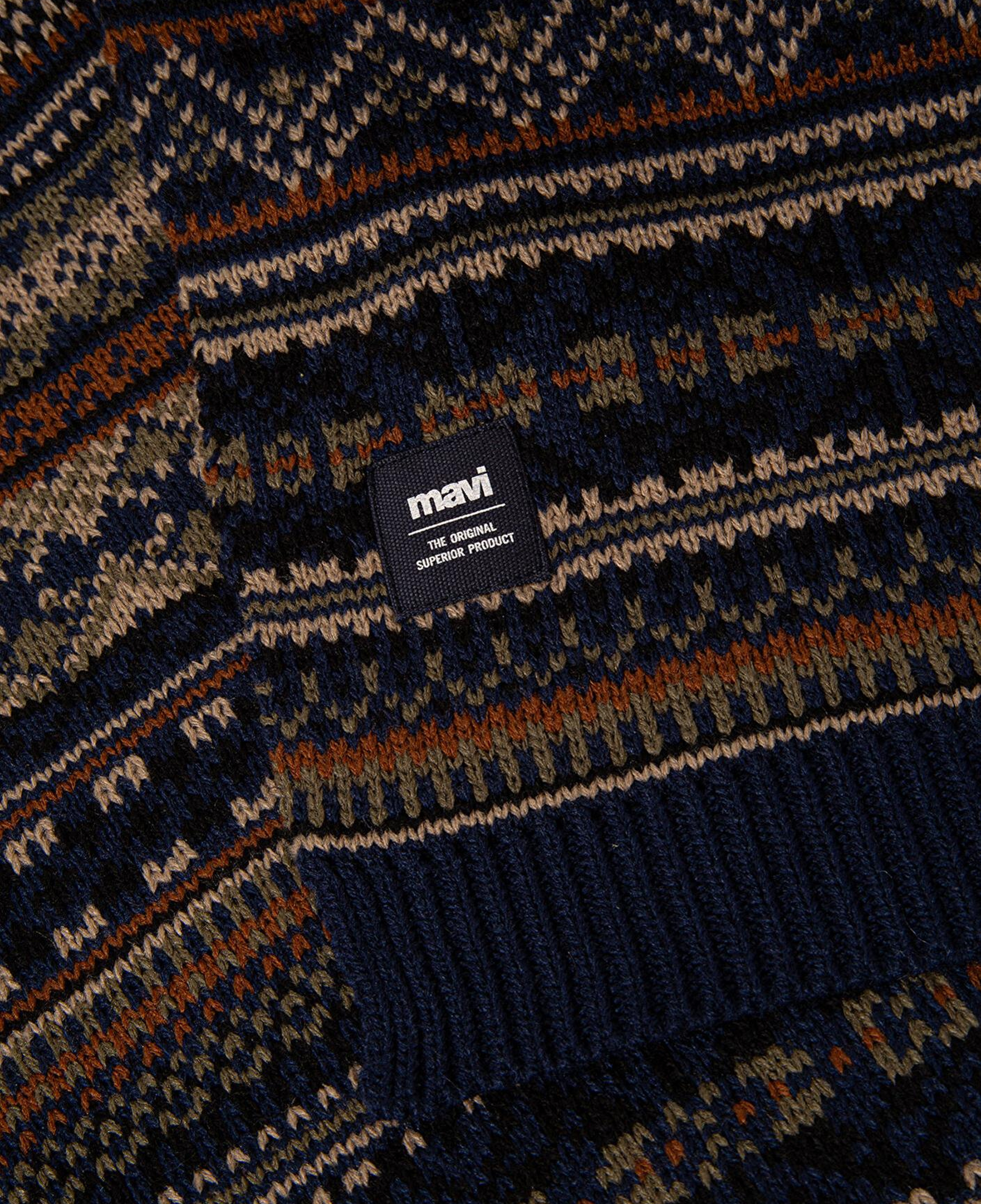 Mavi Jakarlı Lacivert Atkı 091059-29764