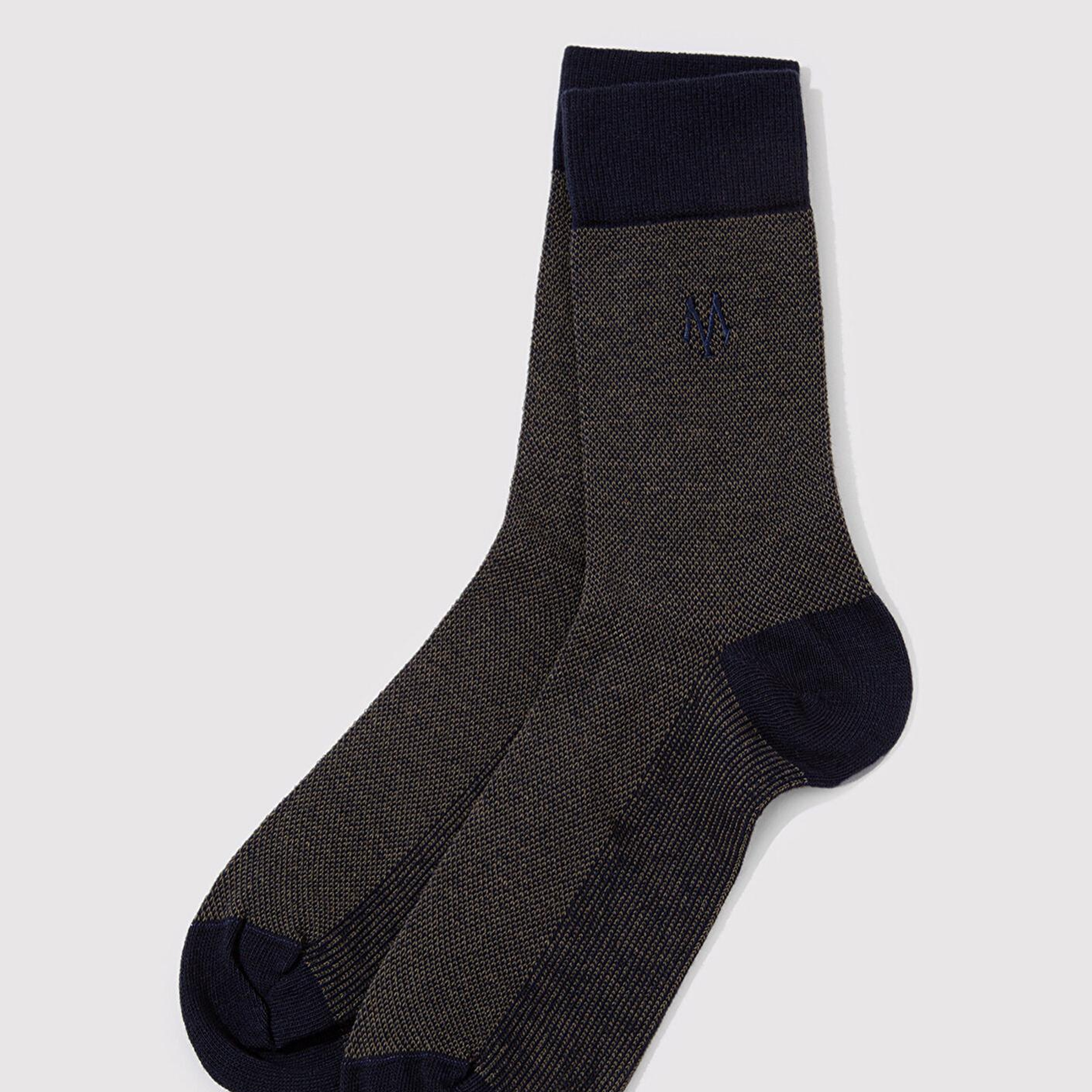 Mavi Mühür Logo Nakışlı Lacivert Soket Çorap 091760-28725