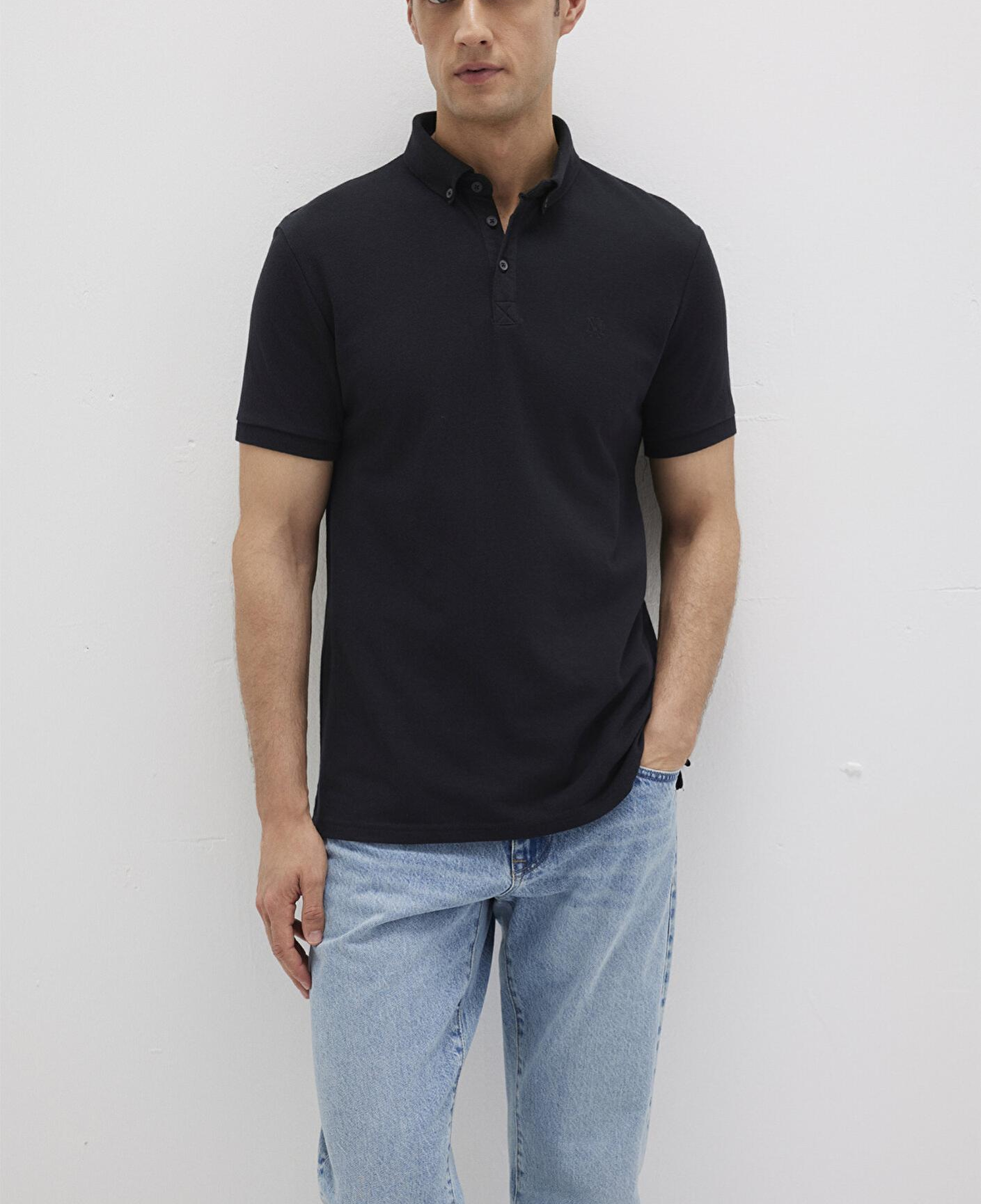 Mavi Siyah Polo Tişört Slim Fit / Dar Kesim 063247-900