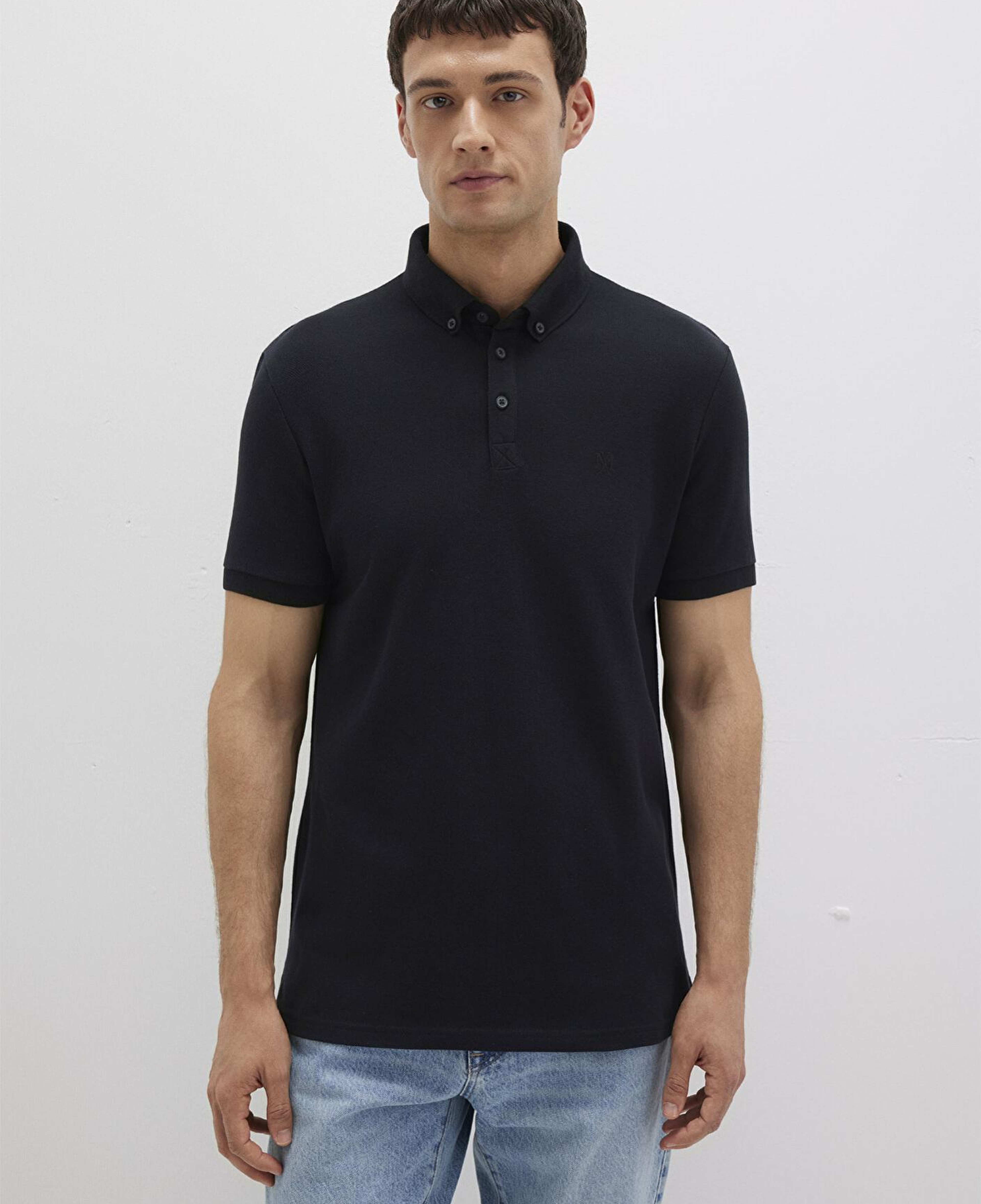 Mavi Siyah Polo Tişört Slim Fit / Dar Kesim 063247-900