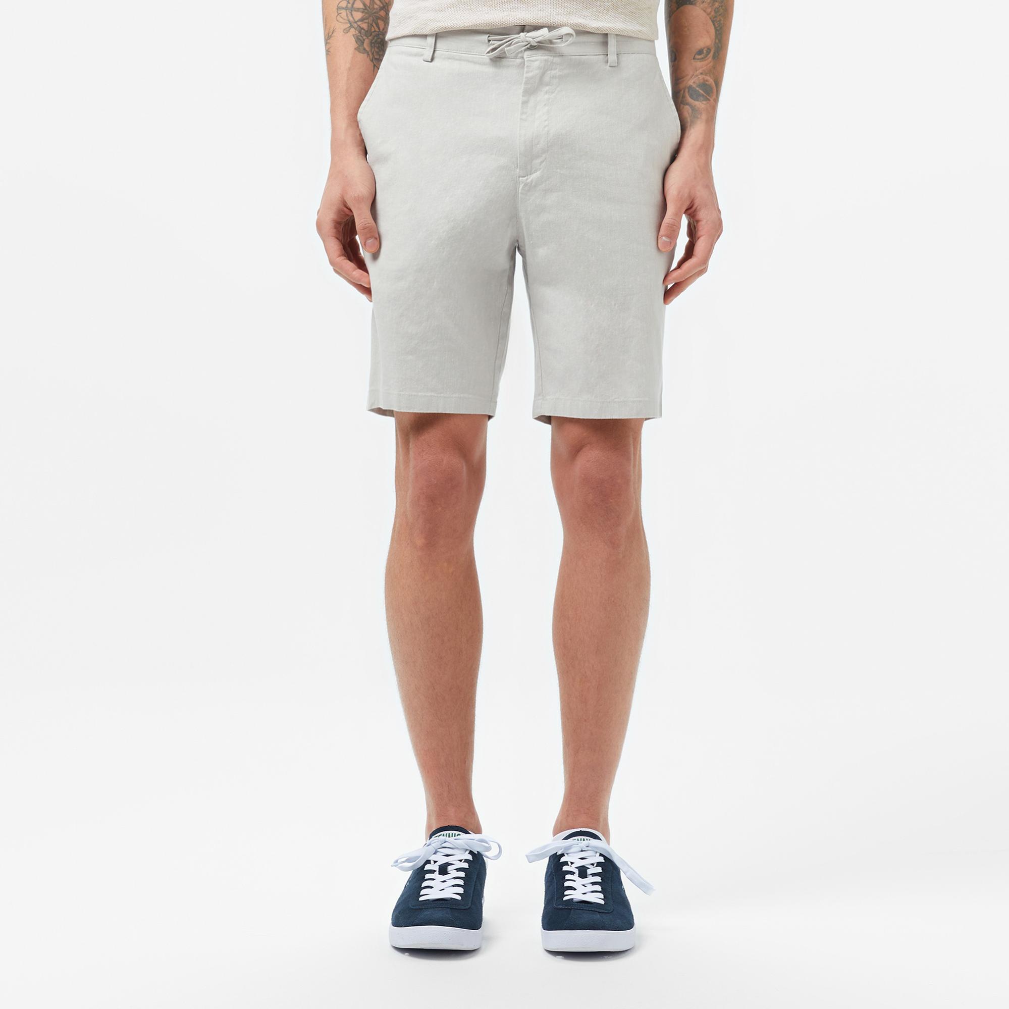 Lacoste Erkek Regular Fit Keten Gri Bermuda Şort