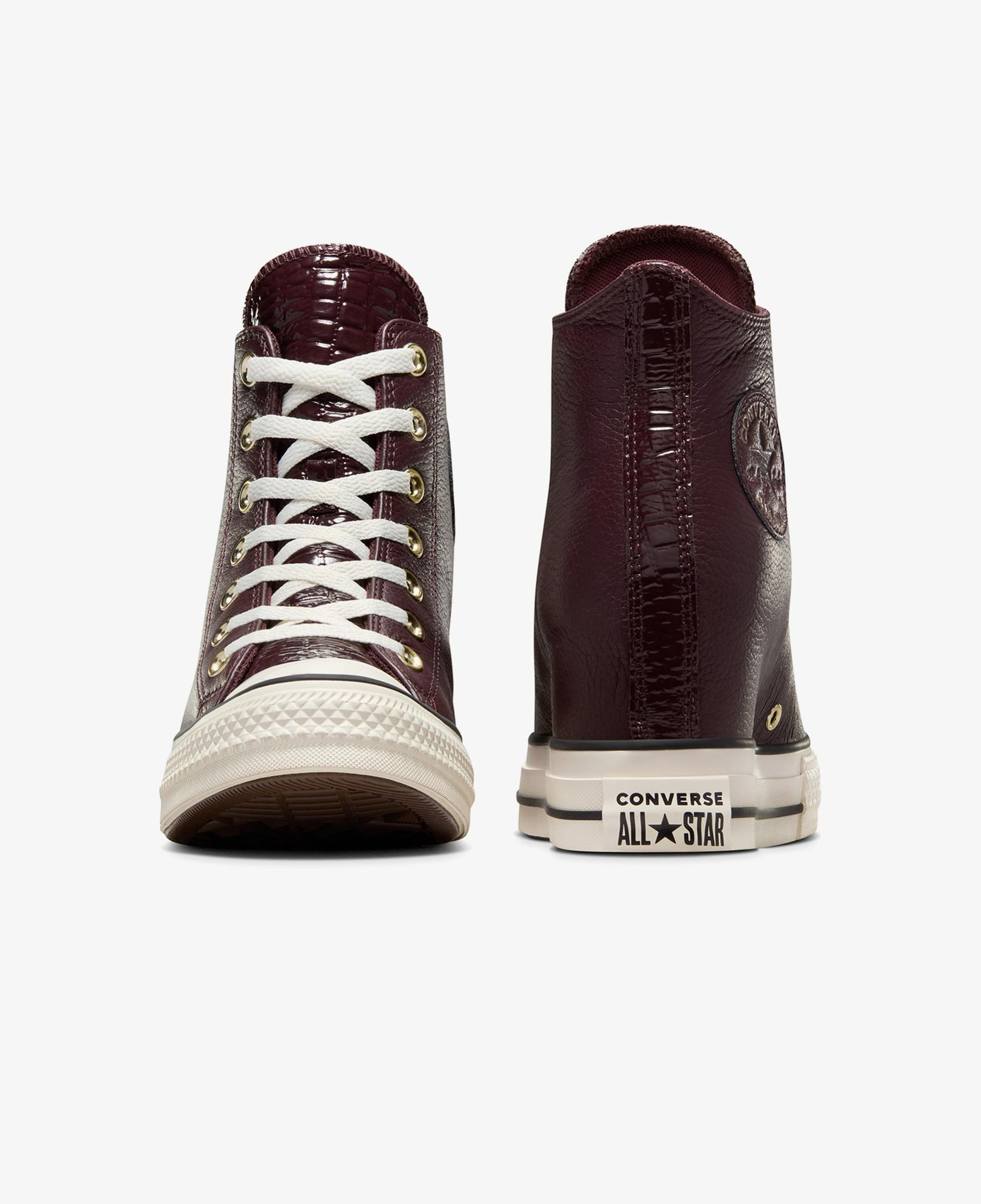 Converse Chuck Taylor All Star Wedge Unisex Bordo Deri Platform Sneaker