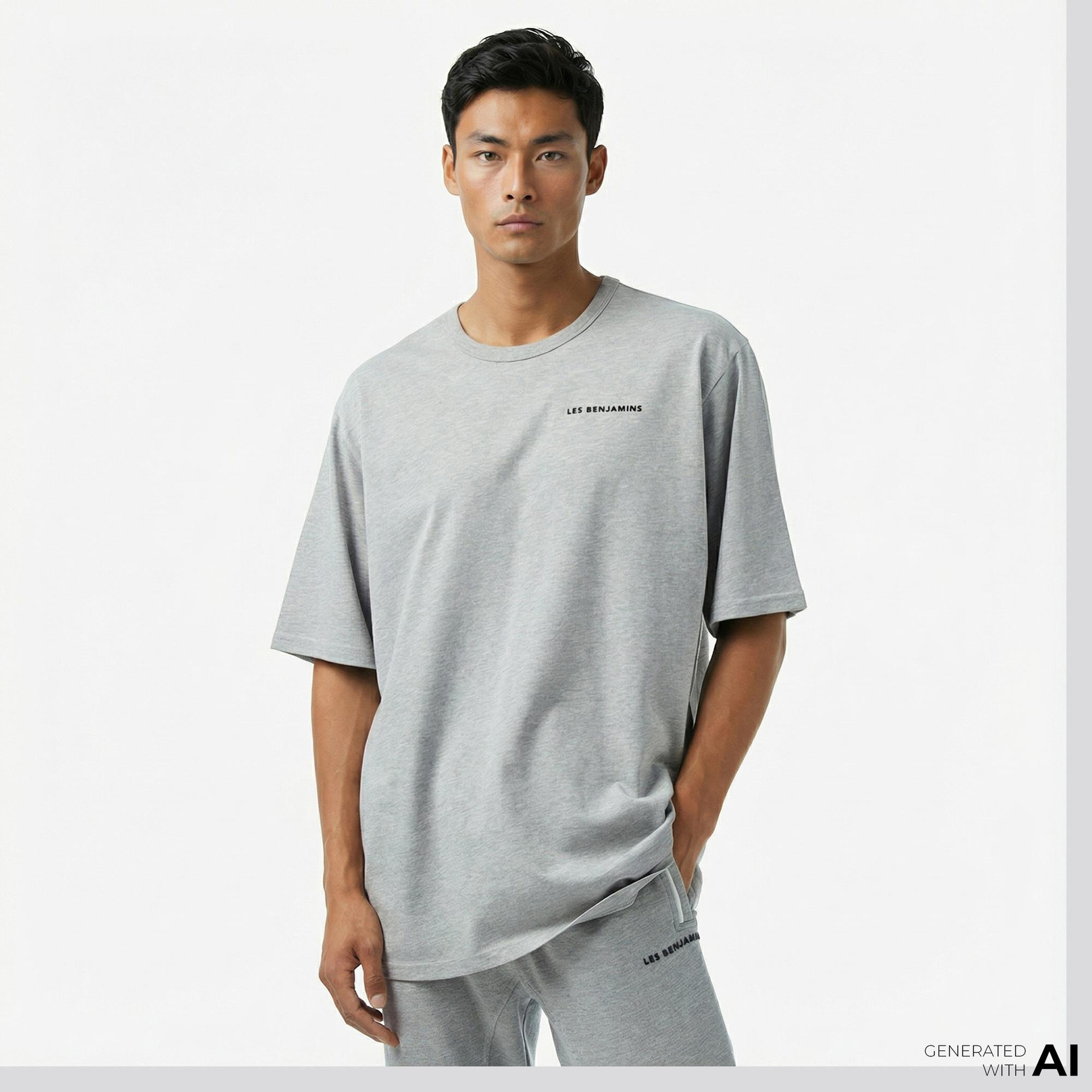 Les Benjamins 412 Erkek Gri T-Shirt