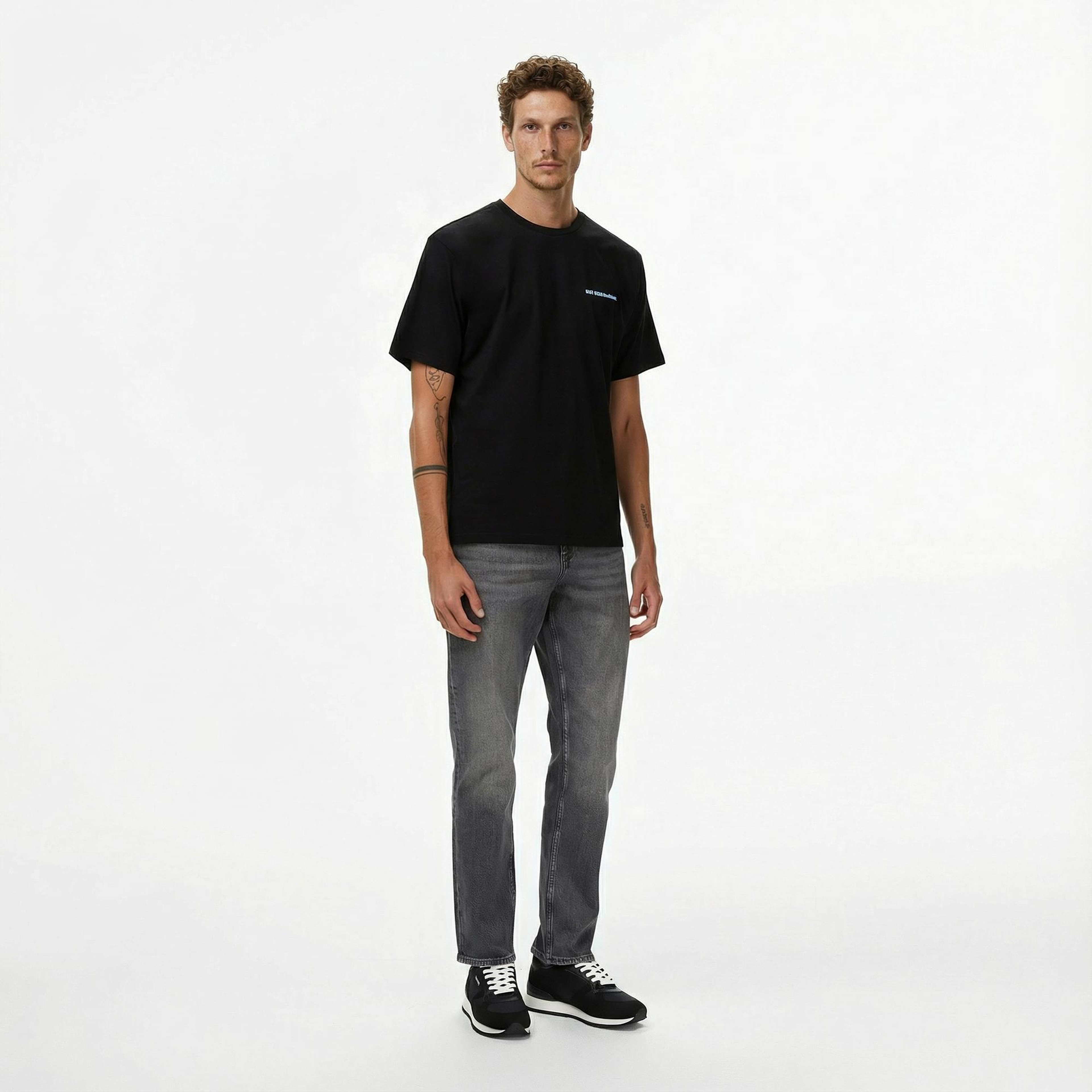 Les Benjamins Relaxed 028 Erkek Siyah T-Shirt