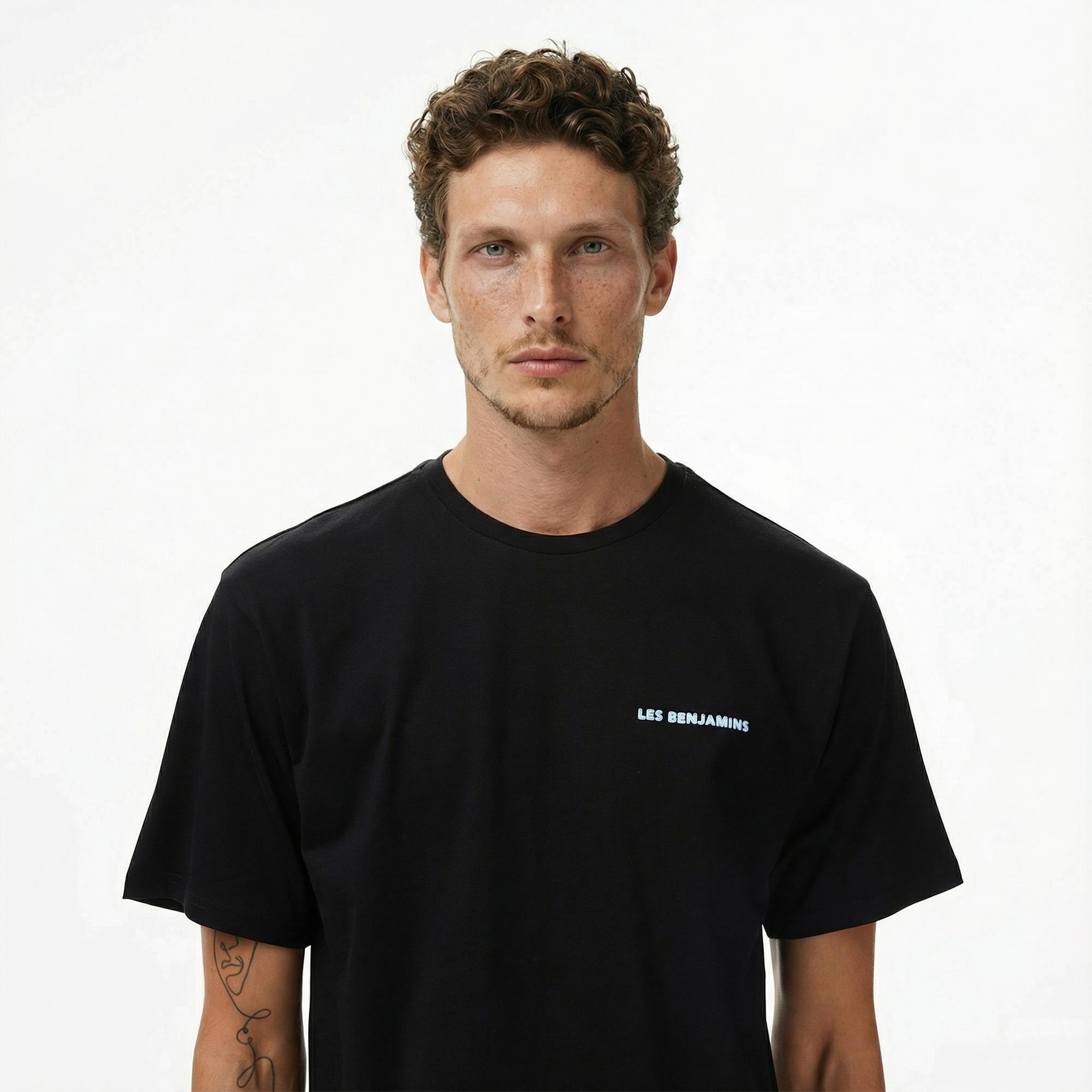Les Benjamins Relaxed 028 Erkek Siyah T-Shirt