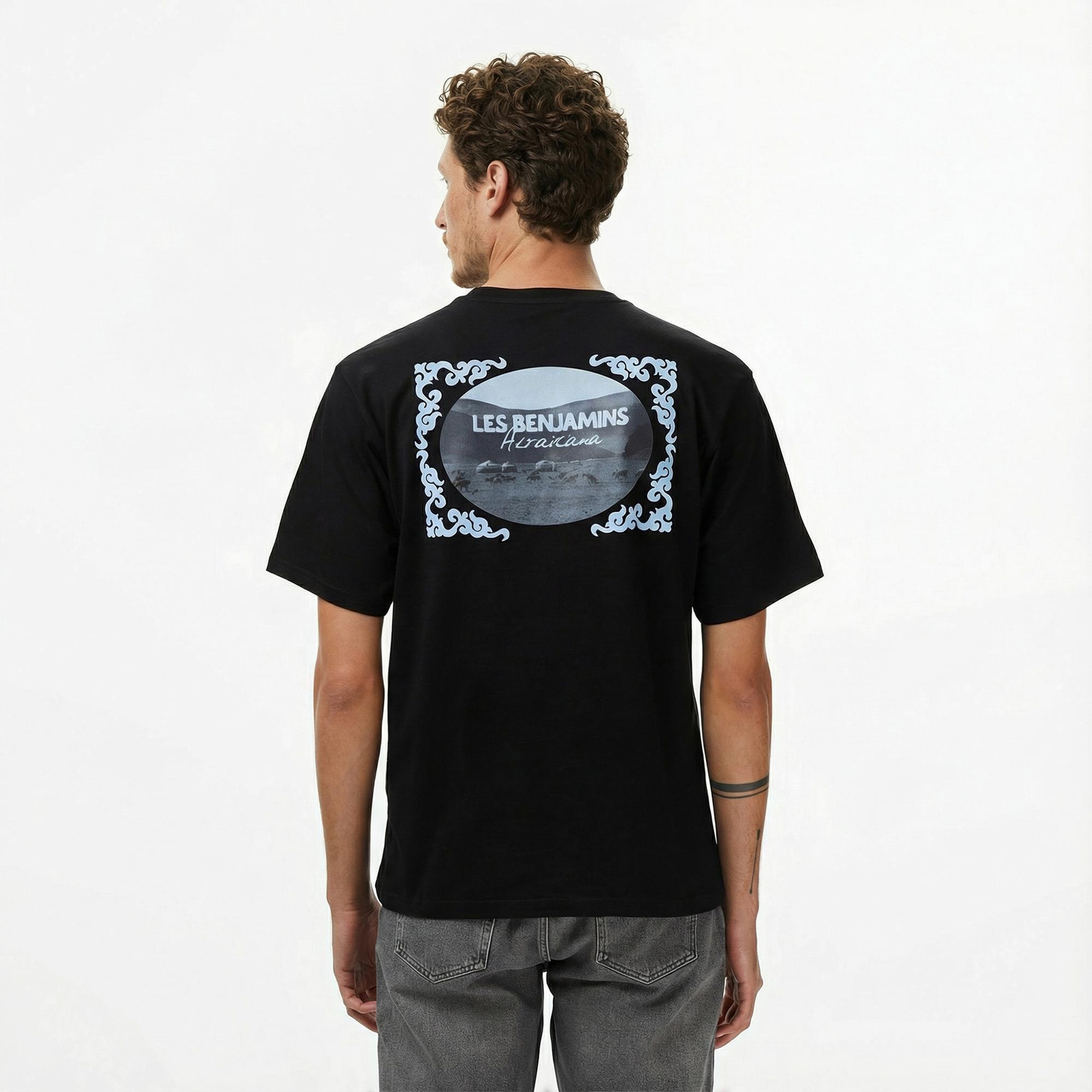 Les Benjamins Relaxed 028 Erkek Siyah T-Shirt