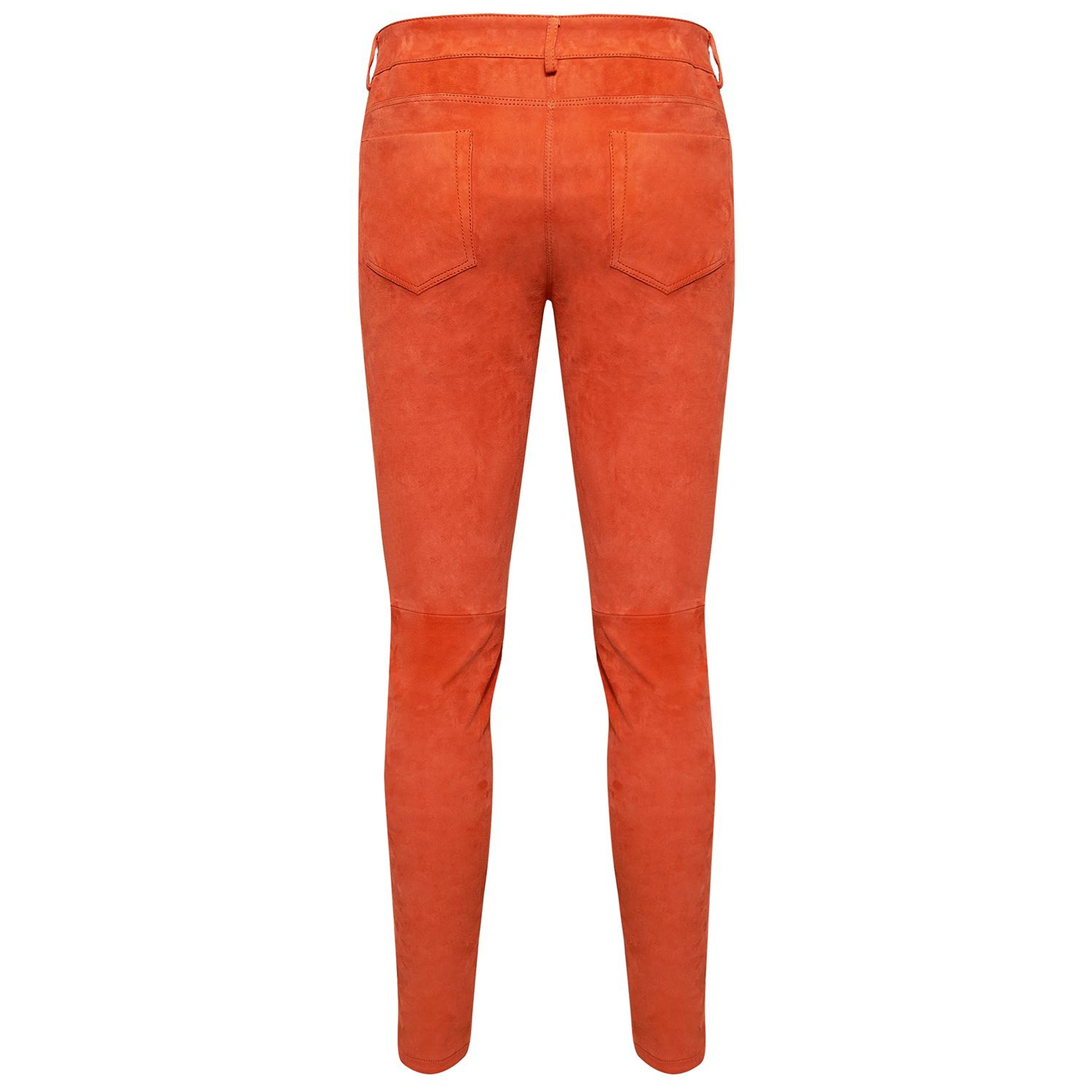 Pembe Roisin Kadın Stretch Deri Pantolon