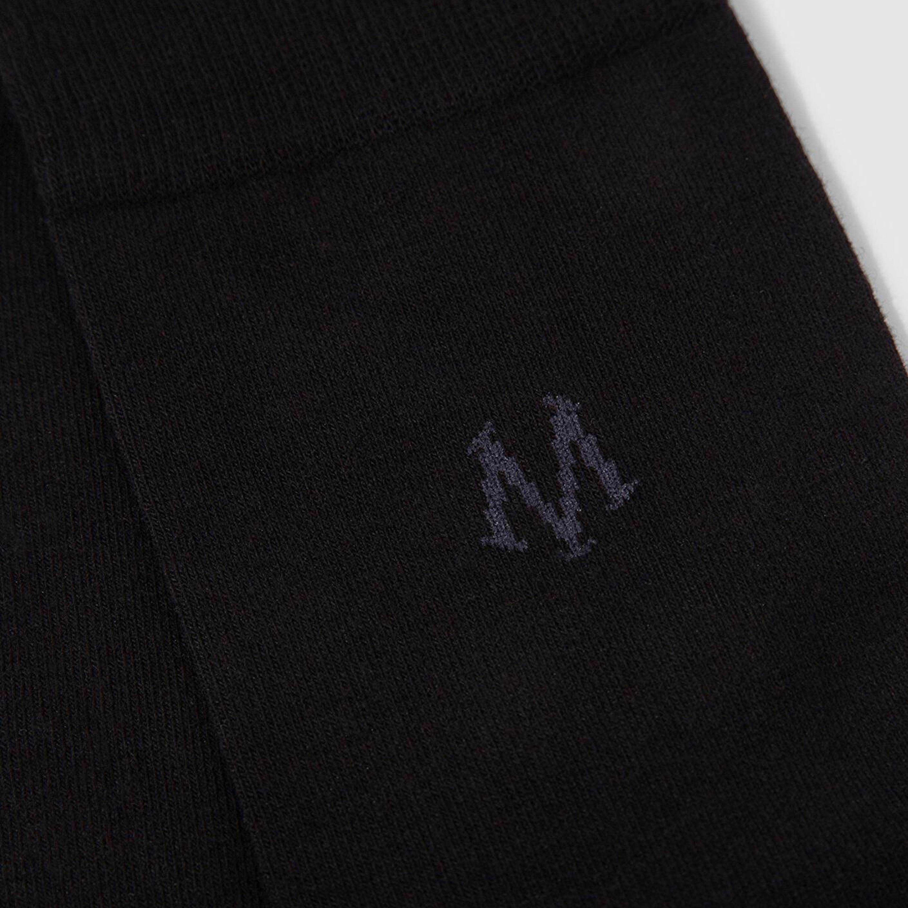 Mavi Mühür Logo Baskılı Siyah Soket Çorap 090250-26341