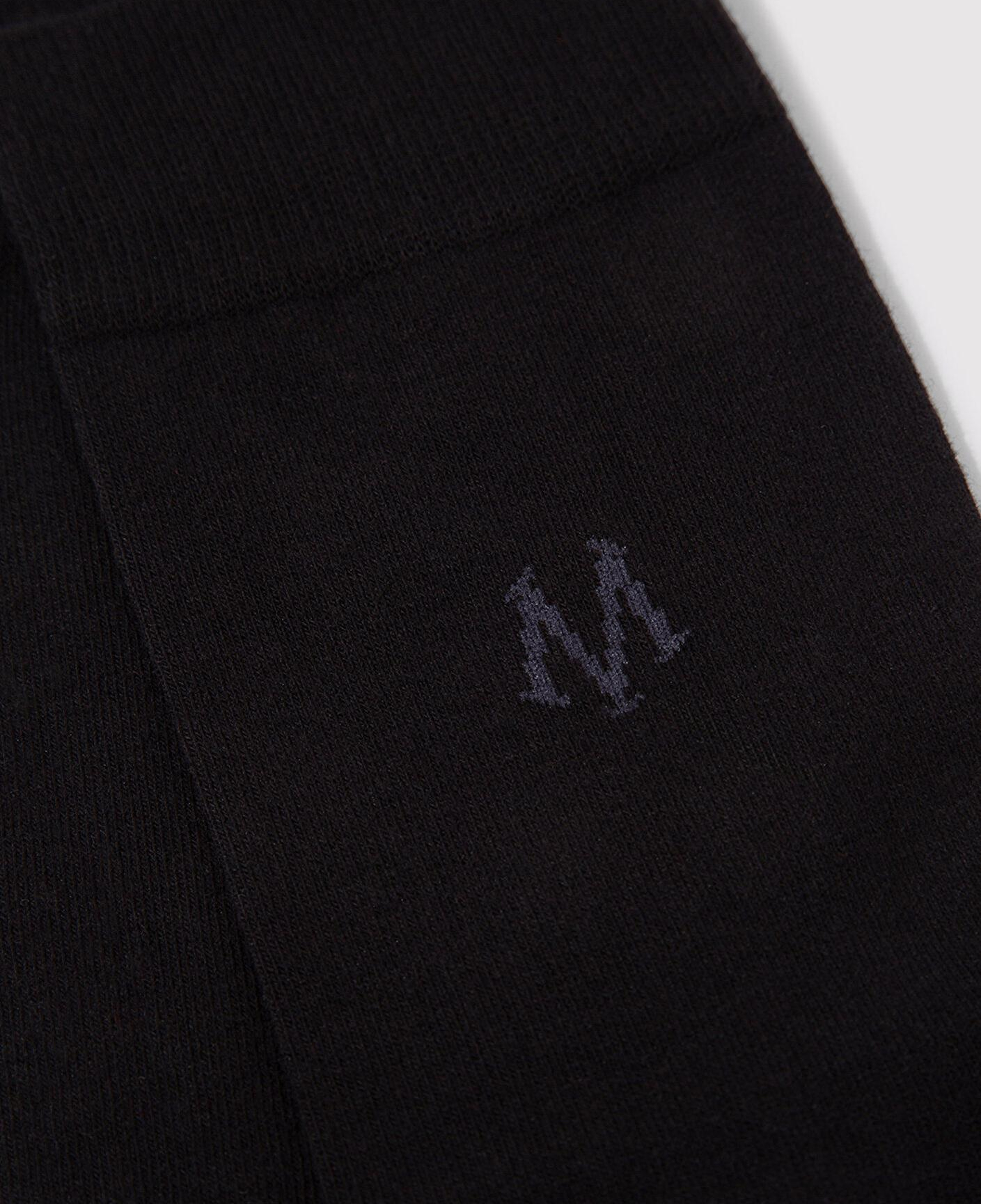 Mavi Mühür Logo Baskılı Siyah Soket Çorap 090250-26341