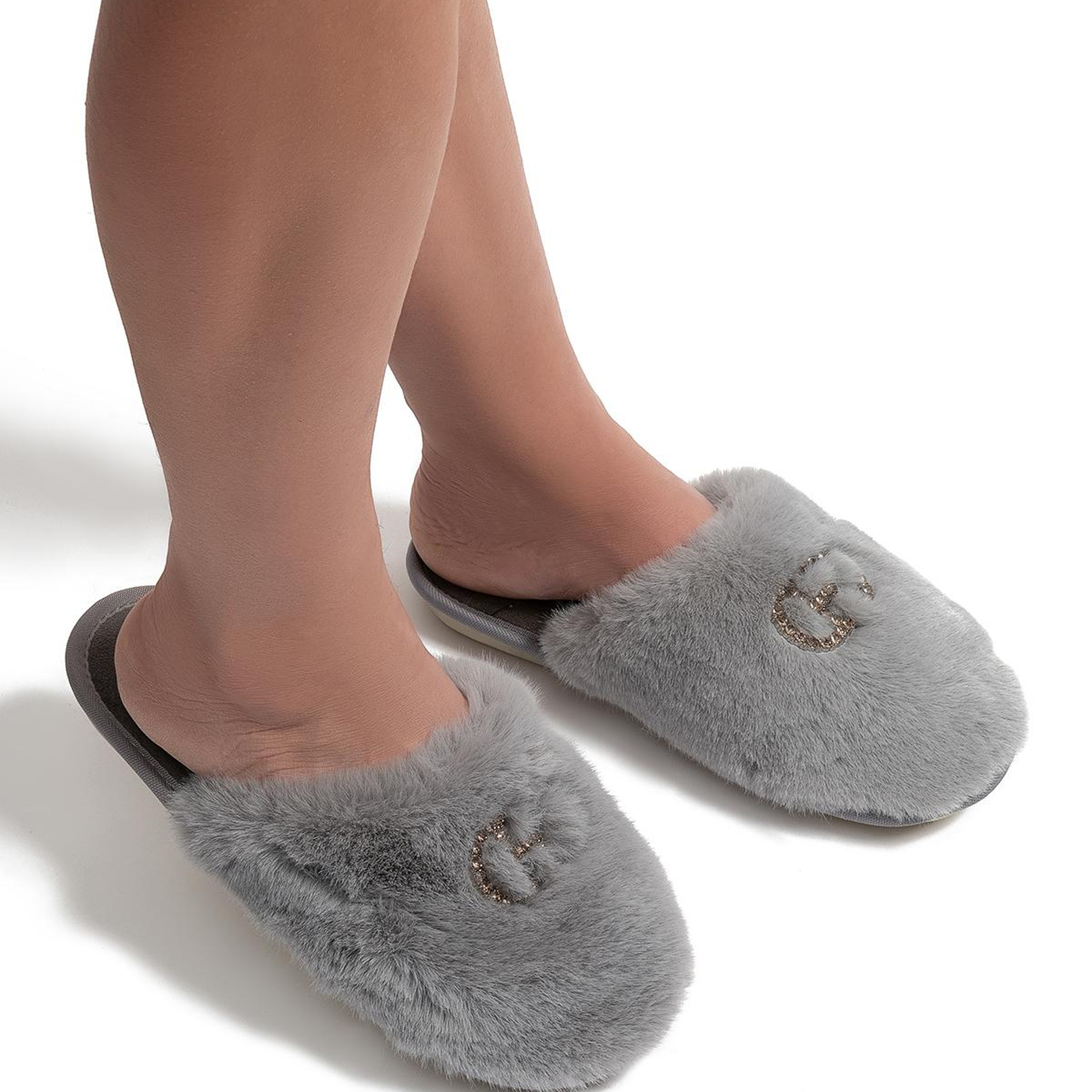 Alda Kadın Peluş Ev Terliği Gri 36/40