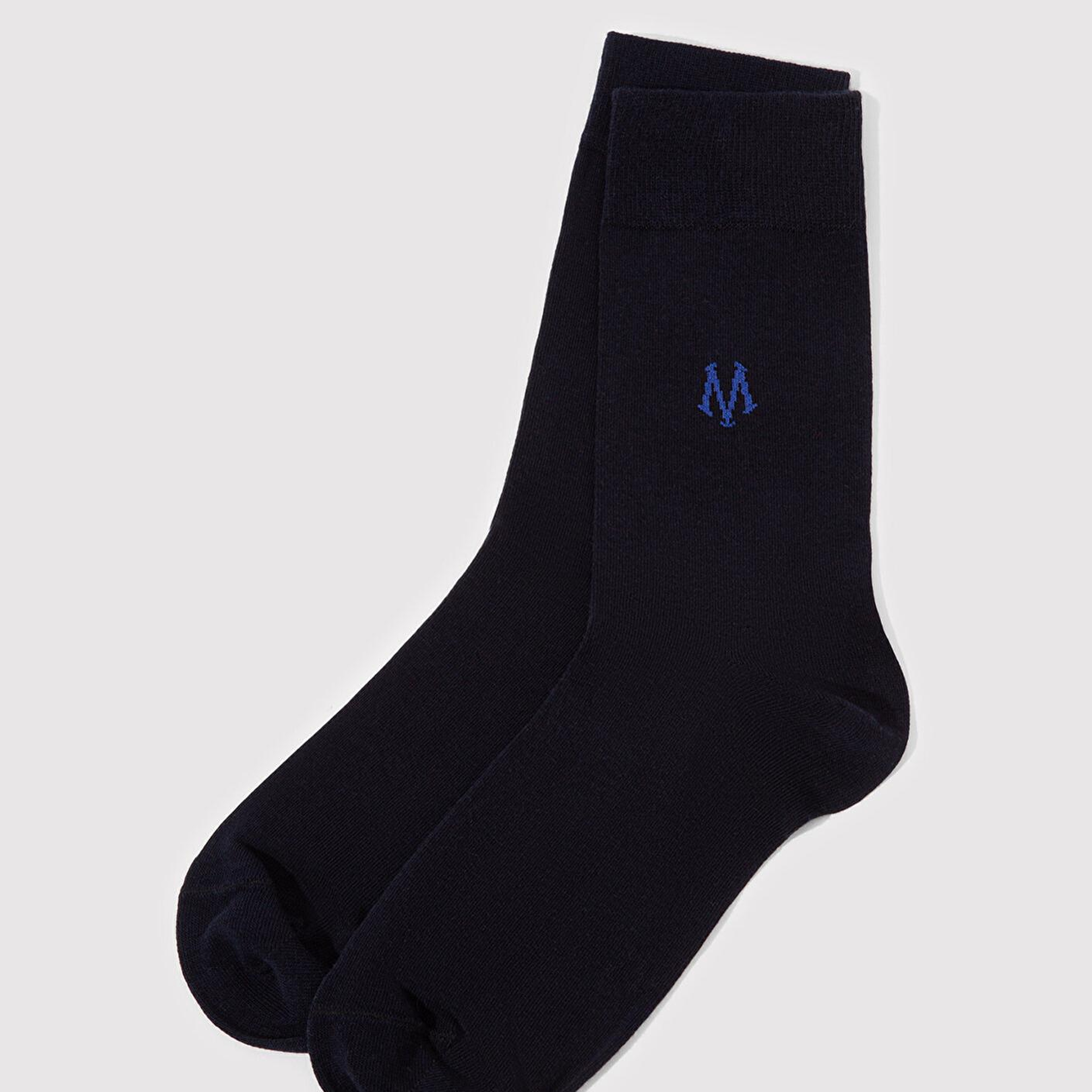 Mavi Mühür Logo Baskılı Lacivert Soket Çorap 090250-26828