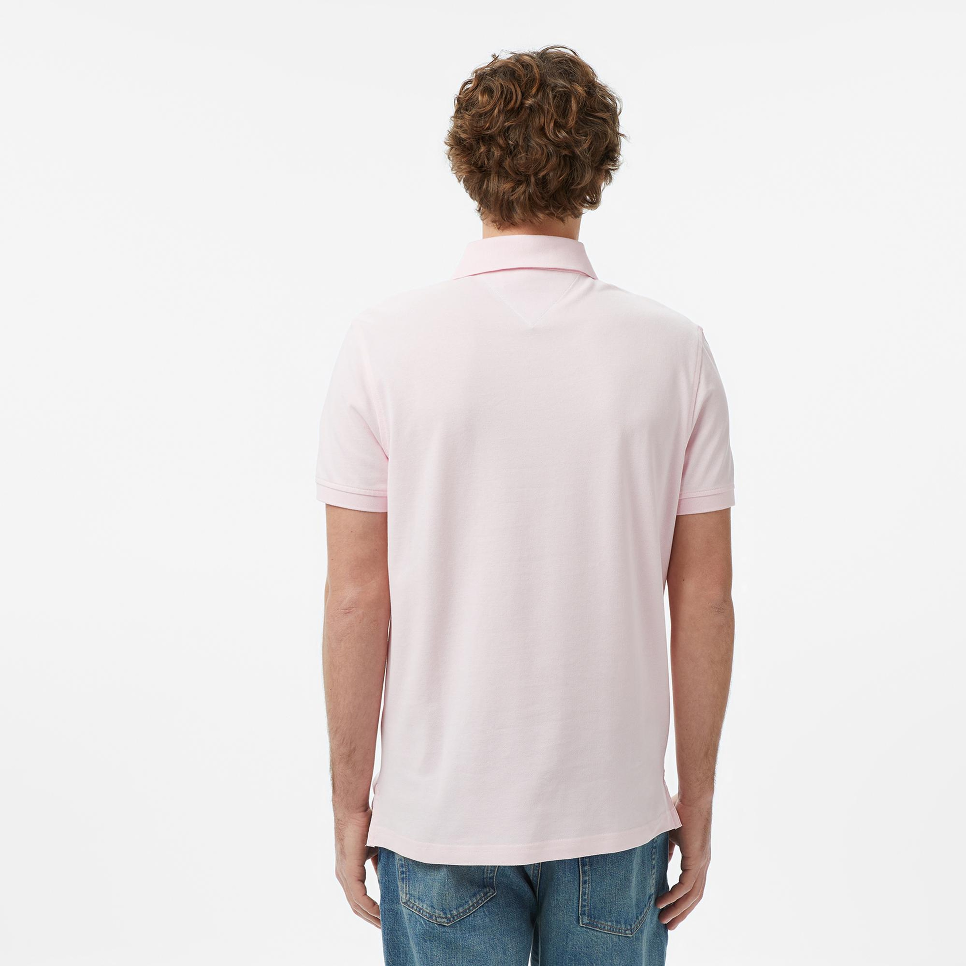 Tommy Hilfiger Nos Erkek Pembe Polo Yaka T-Shirt