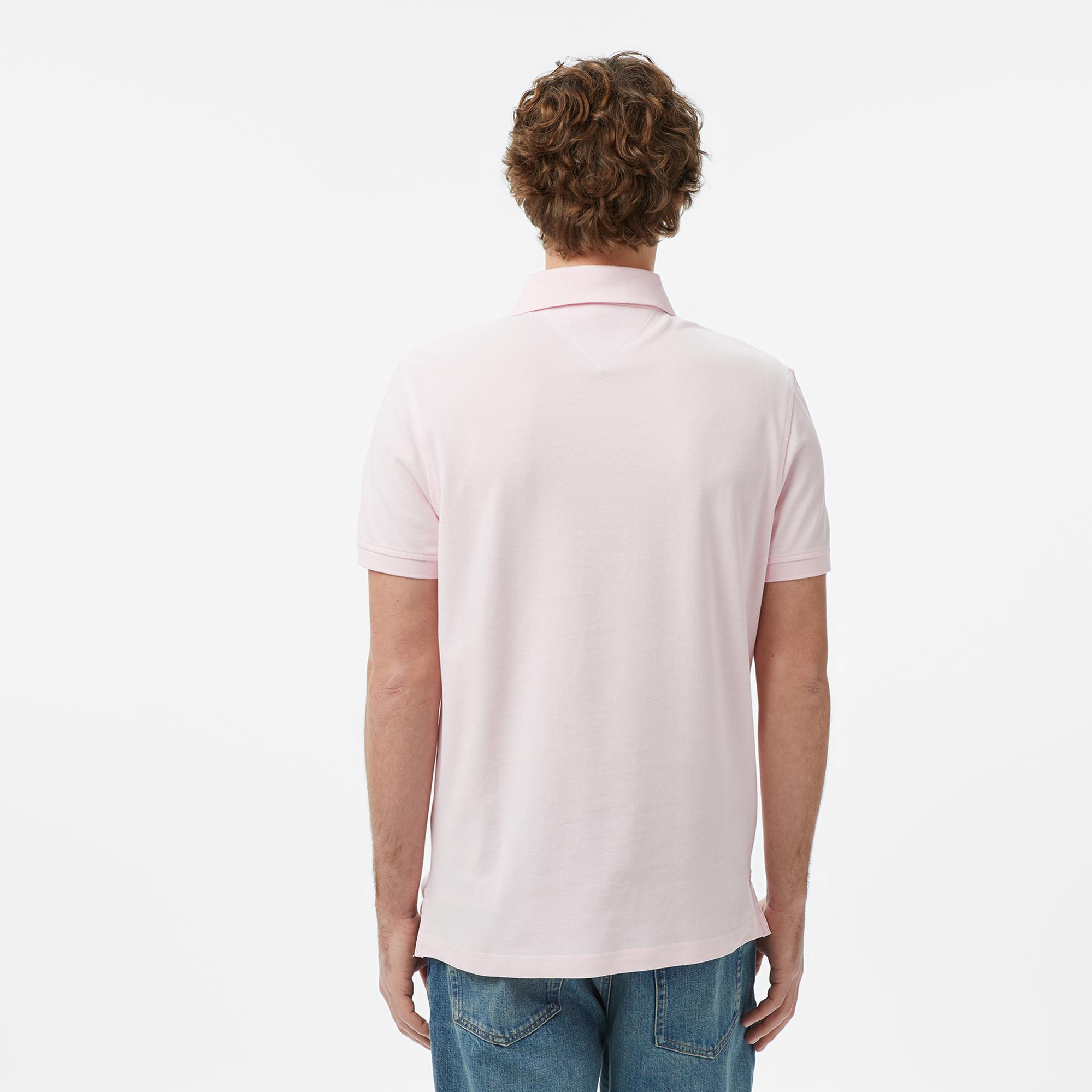 Tommy Hilfiger Nos Erkek Pembe Polo Yaka T-Shirt