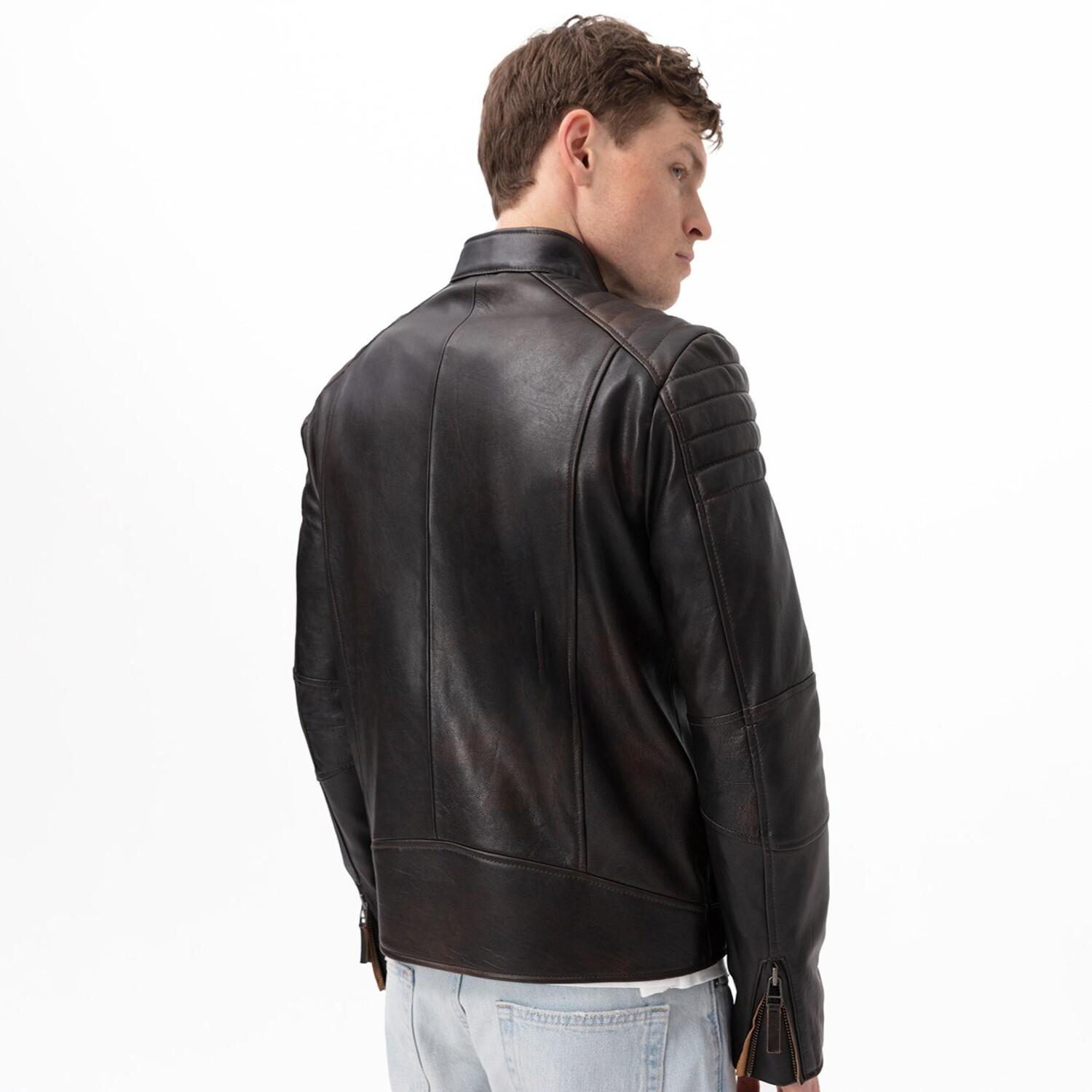 Nancy Vintage Erkek Siyah Deri Mont