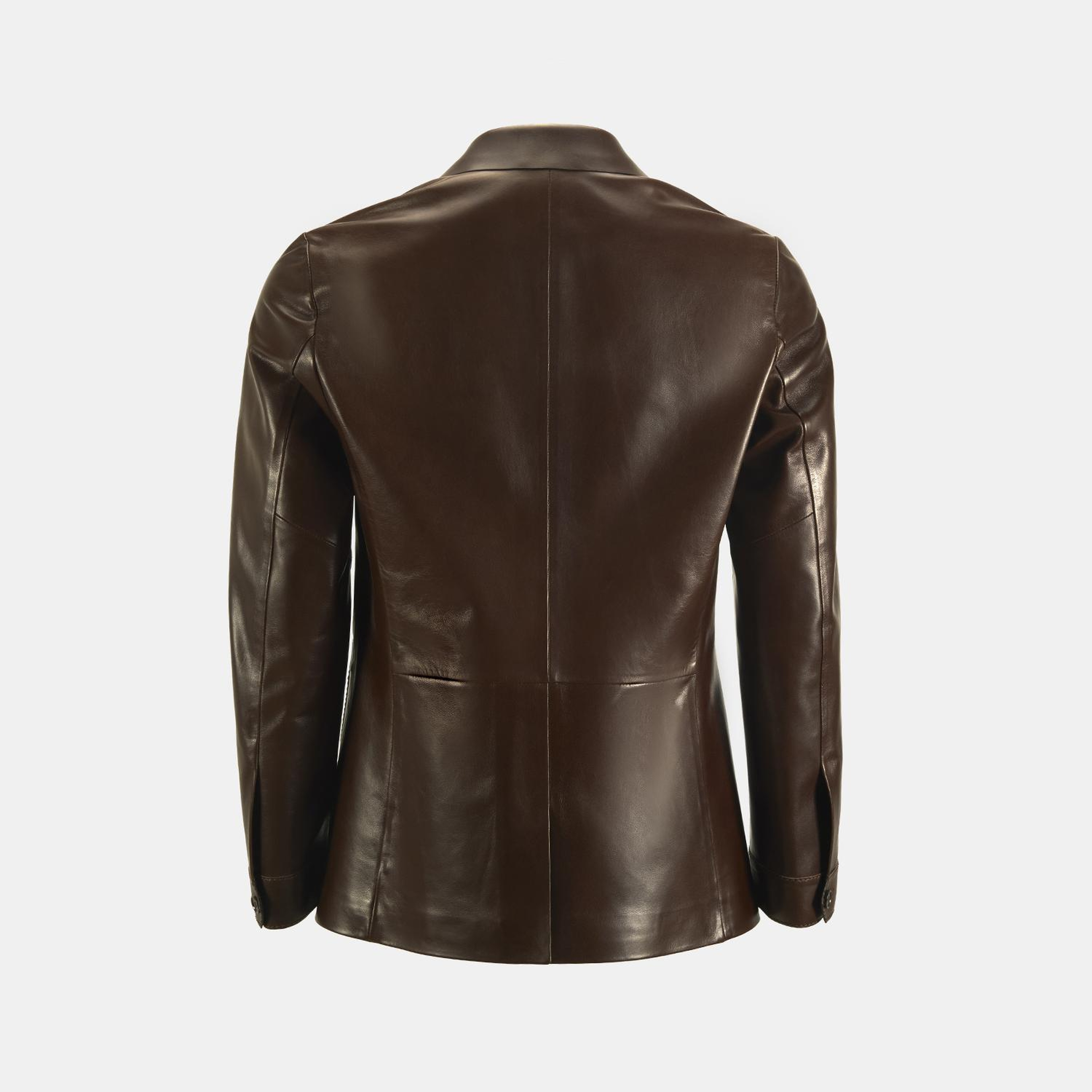 Erkek Kahve Gömlek Yaka Deri Blazer Ceket