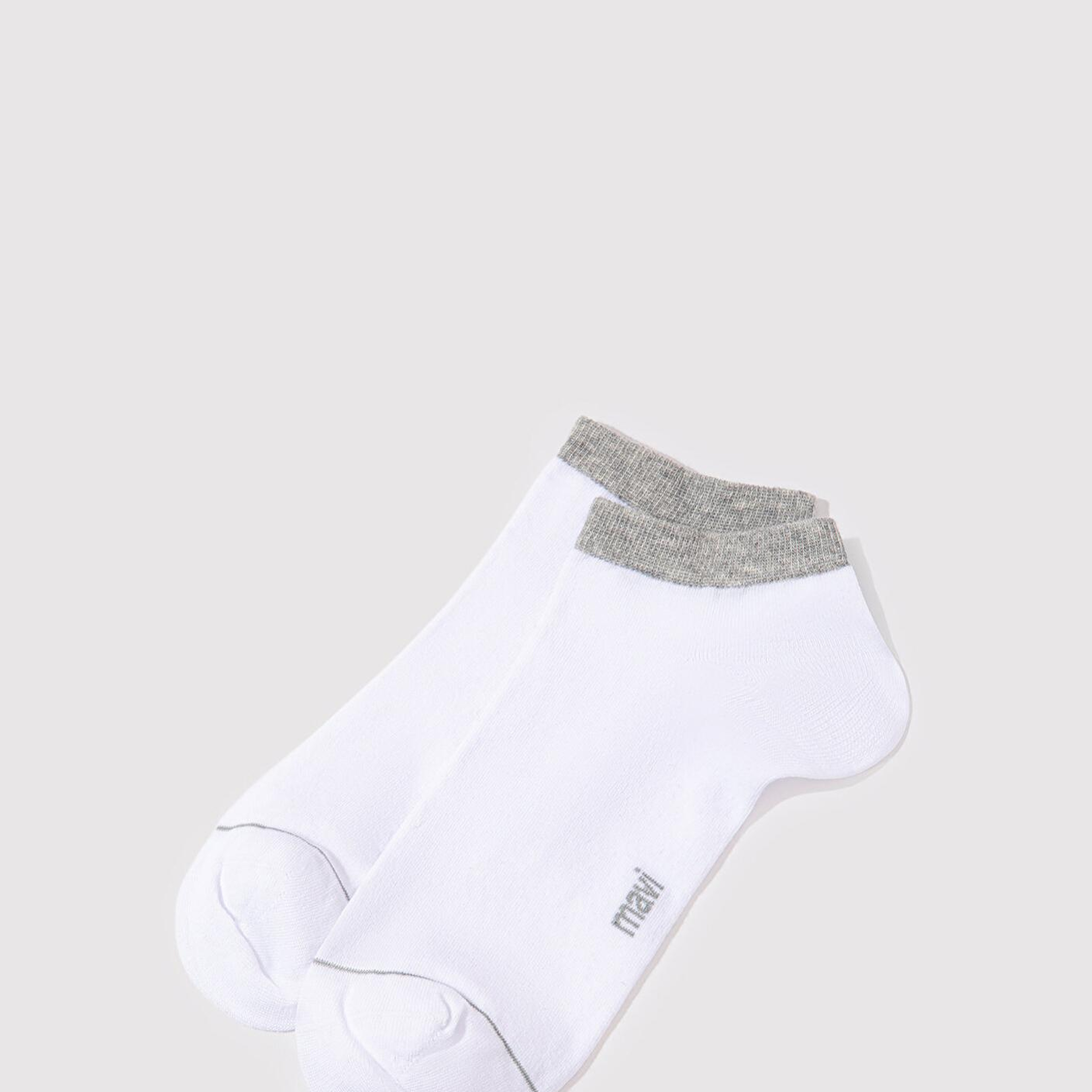 Mavi 2li Beyaz Gri Patik Çorap 090273-20844