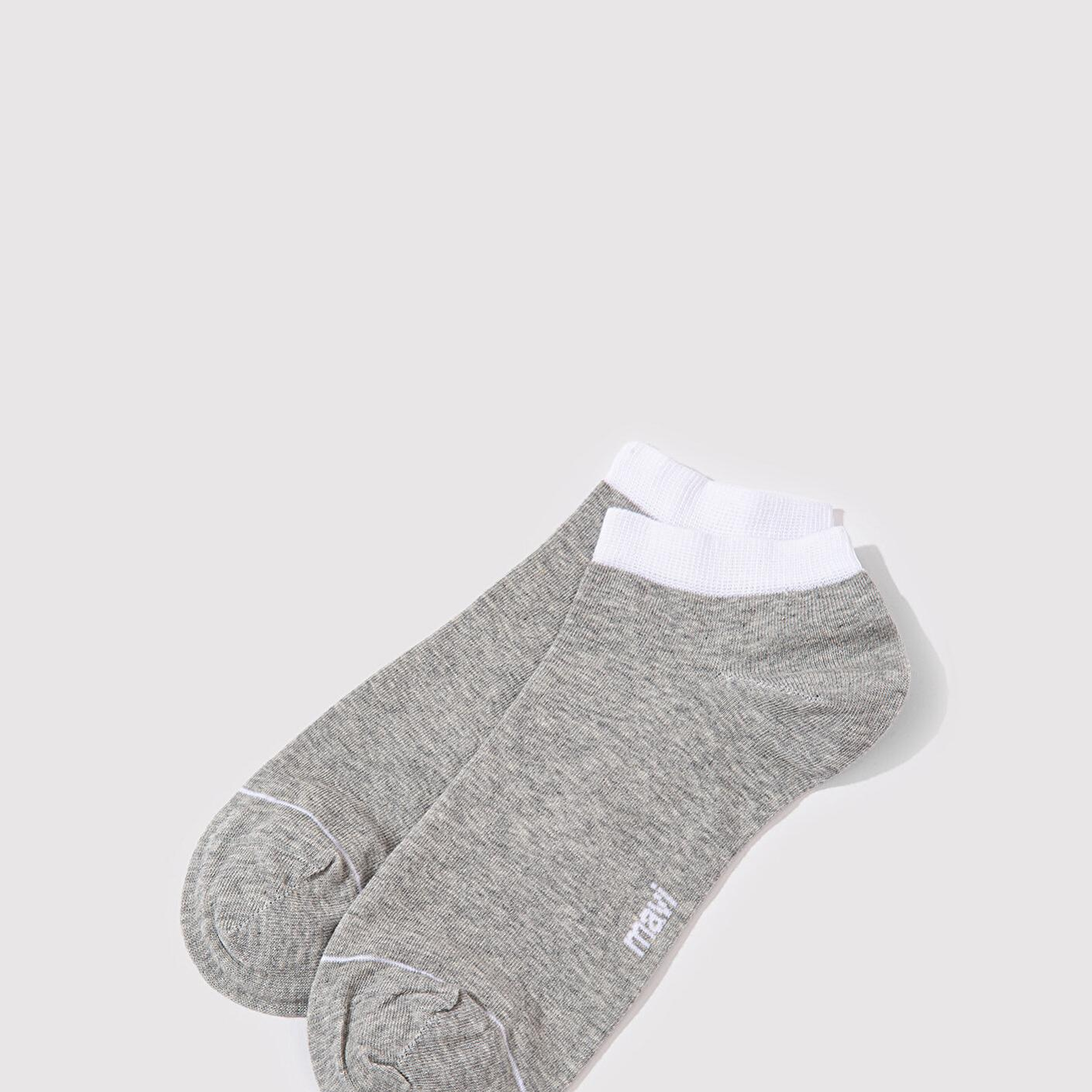 Mavi 2li Beyaz Gri Patik Çorap 090273-20844