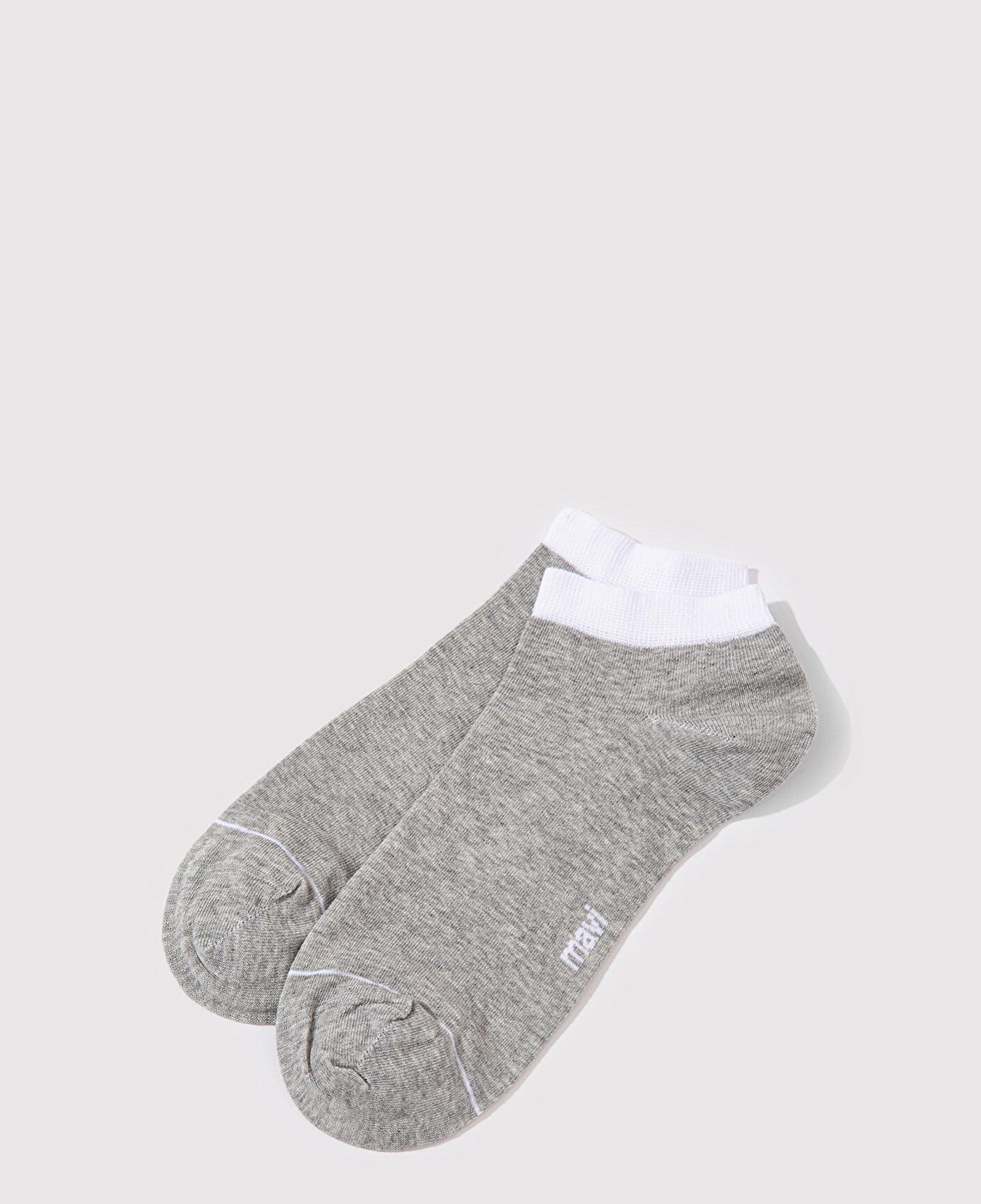 Mavi 2li Beyaz Gri Patik Çorap 090273-20844