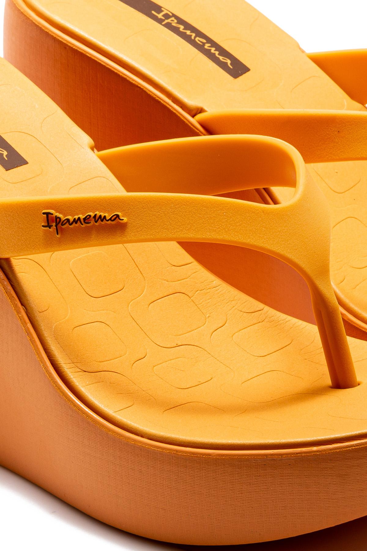 High Fashion Fem Topuklu Kadın Parmak Arası Terlik Sarı 35/40