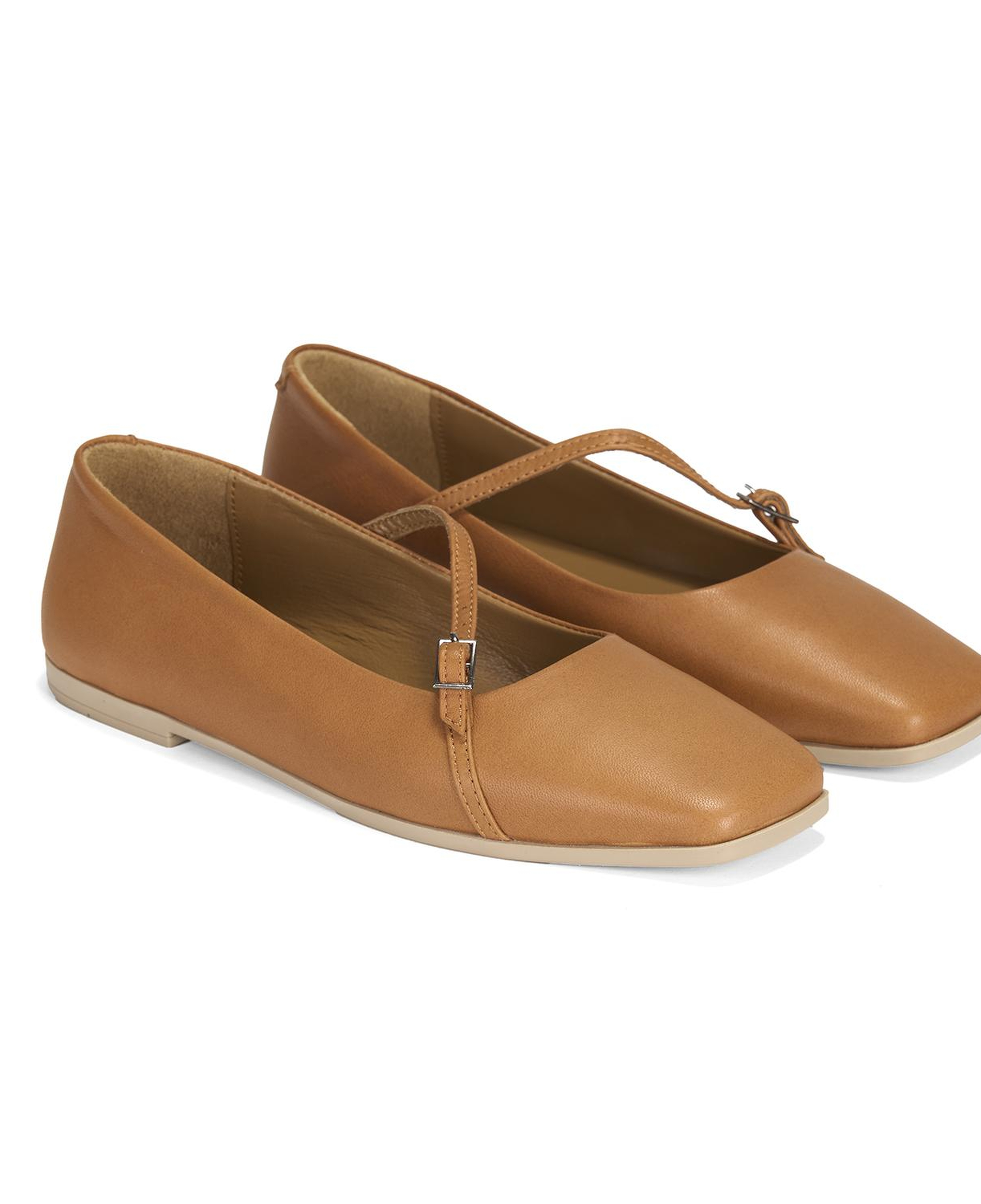 Kadın Taba Ayarlanabilir Tokalı Deri Babet