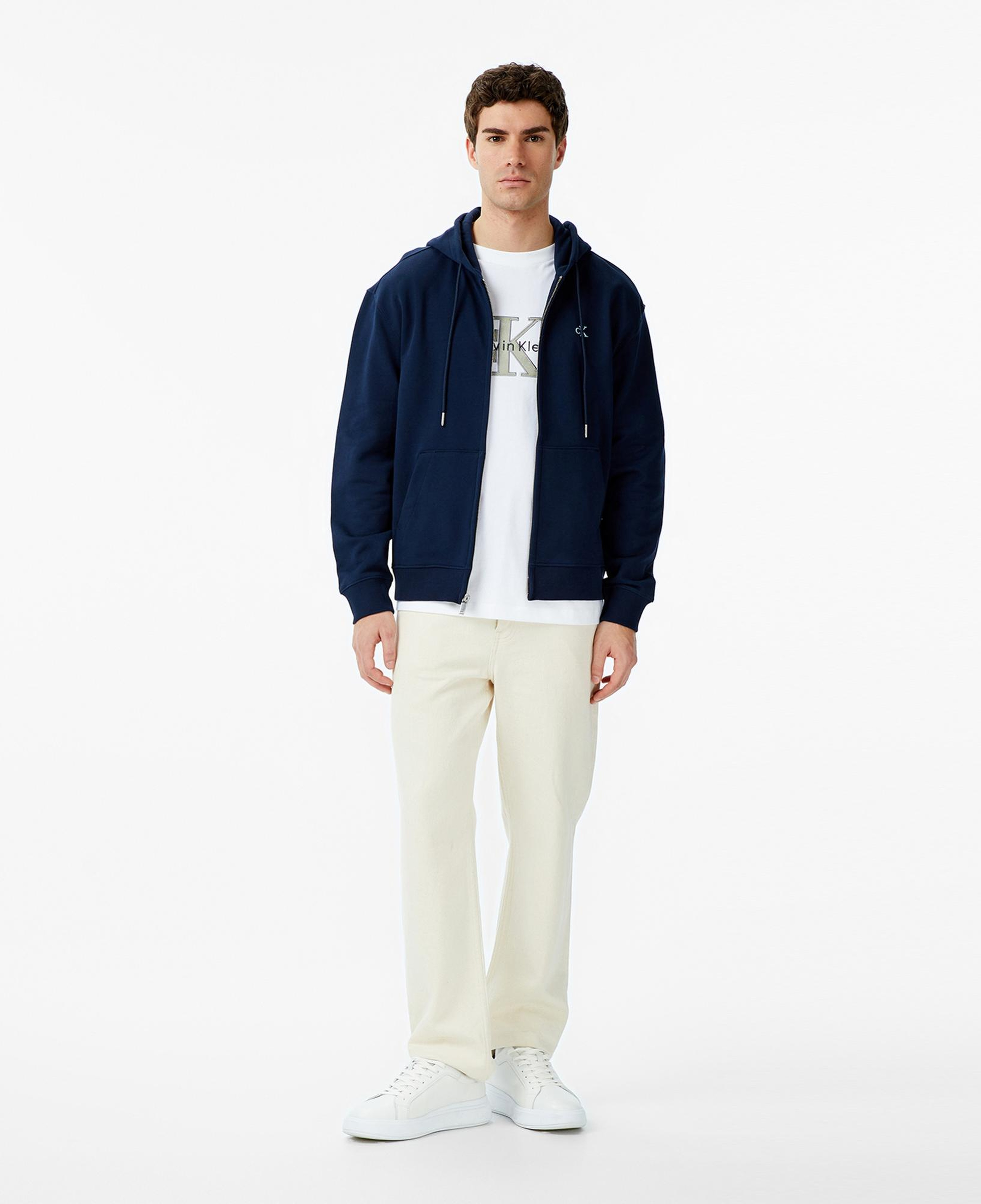 Calvin Klein Terry Monogram Erkek Mavi Sweatshirt