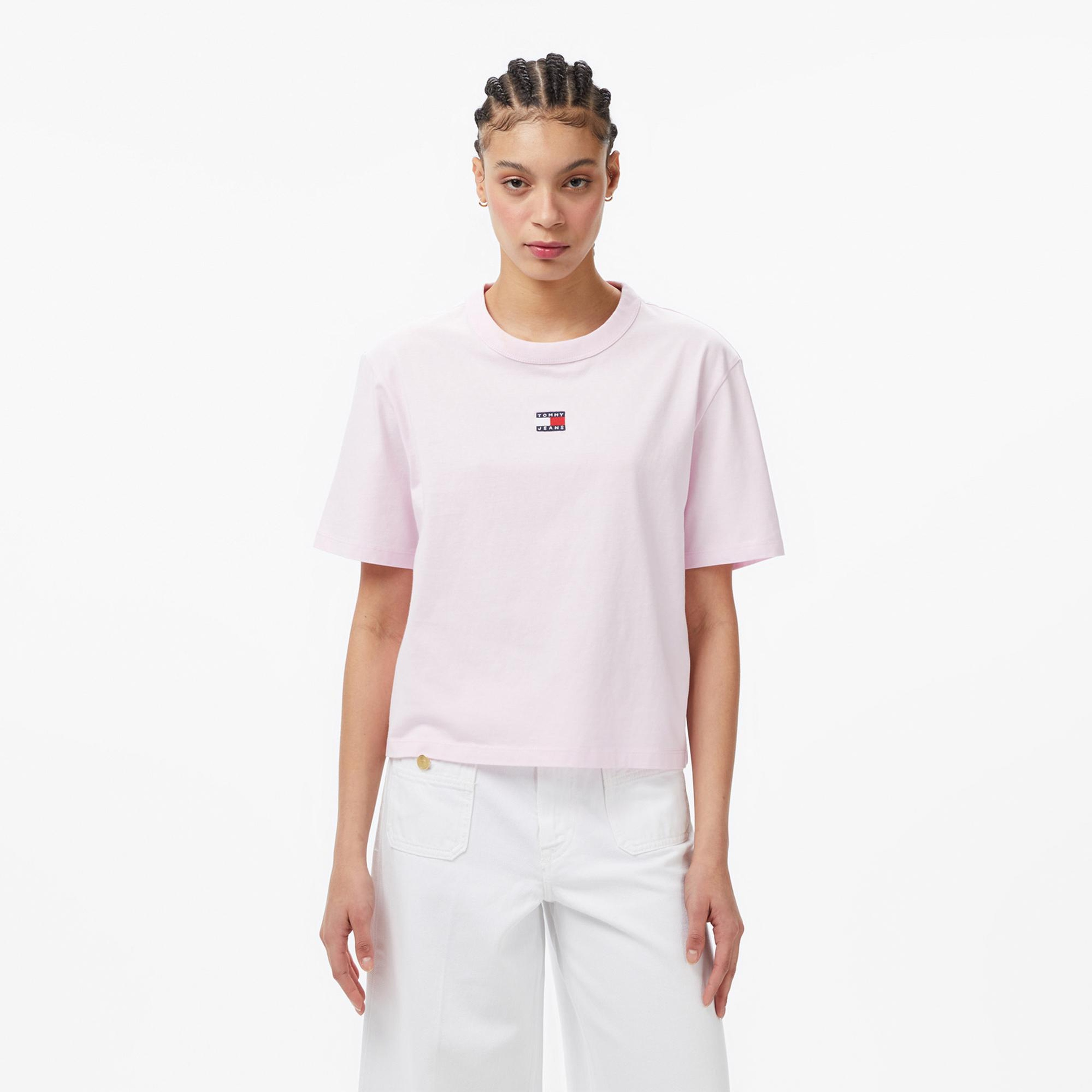 Tommy Hilfiger Badge Kadın Pembe T-Shirt