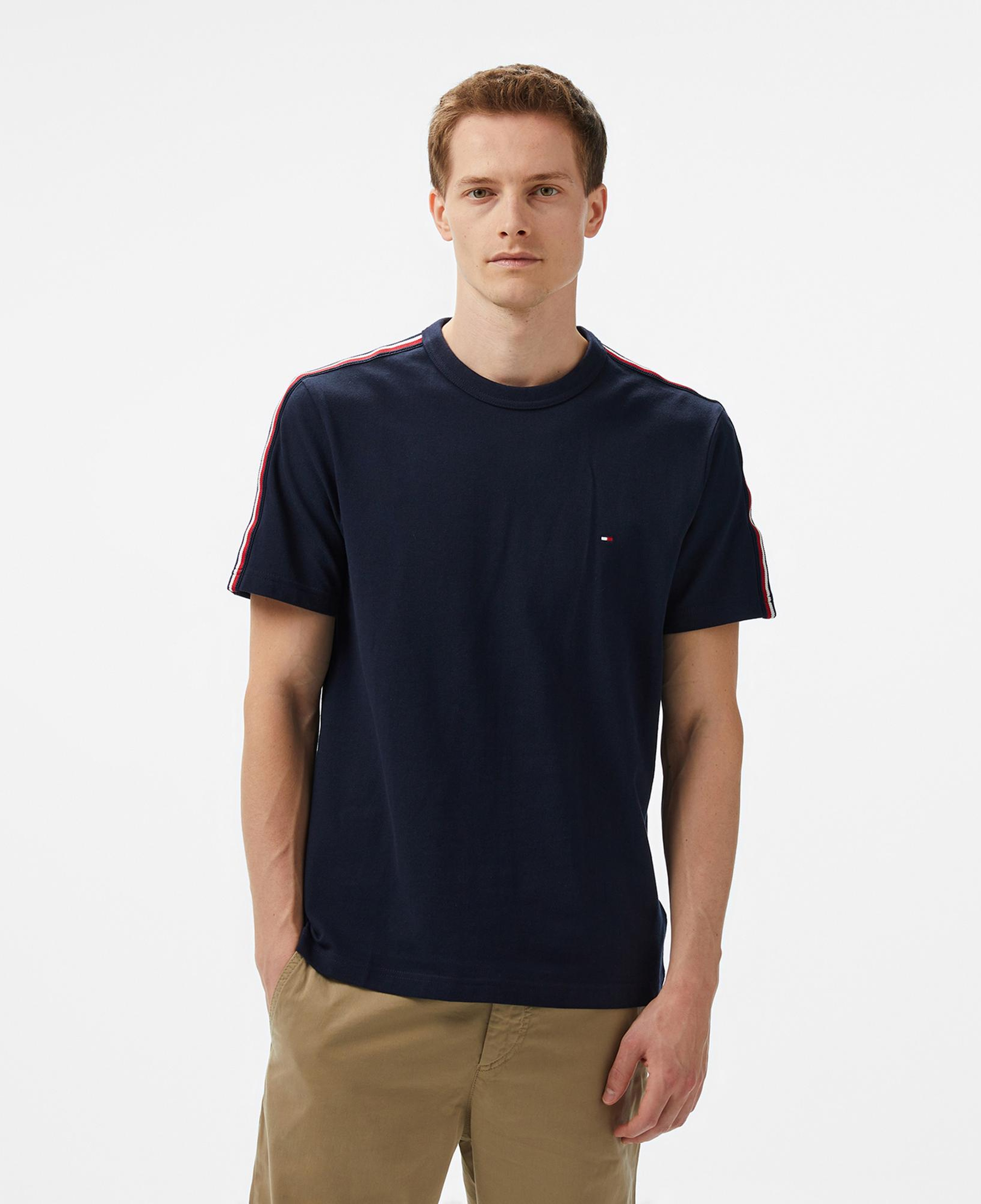 Tommy Hilfiger Global Stripe Tape Erkek Lacivert T-Shirt