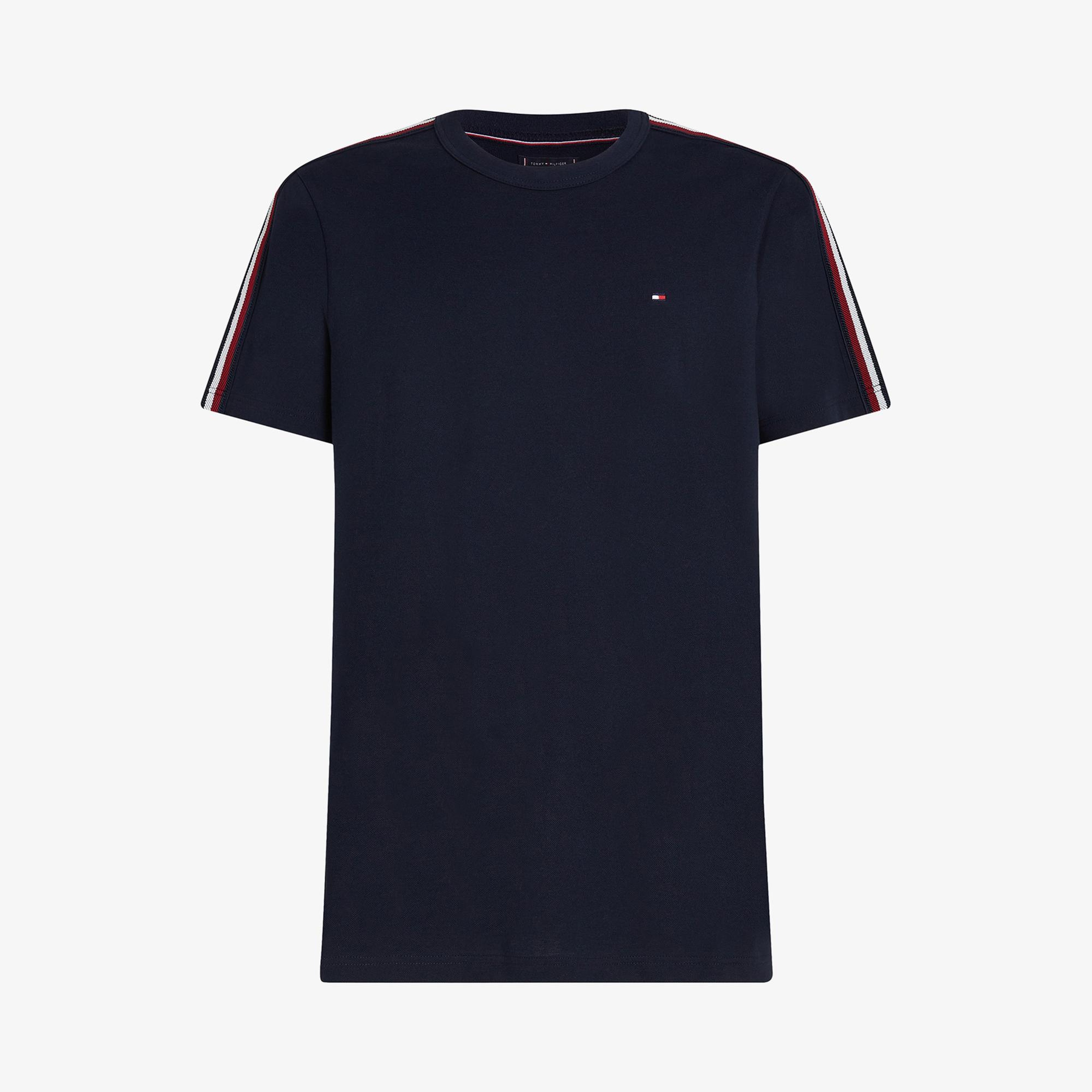 Tommy Hilfiger Global Stripe Tape Erkek Lacivert T-Shirt