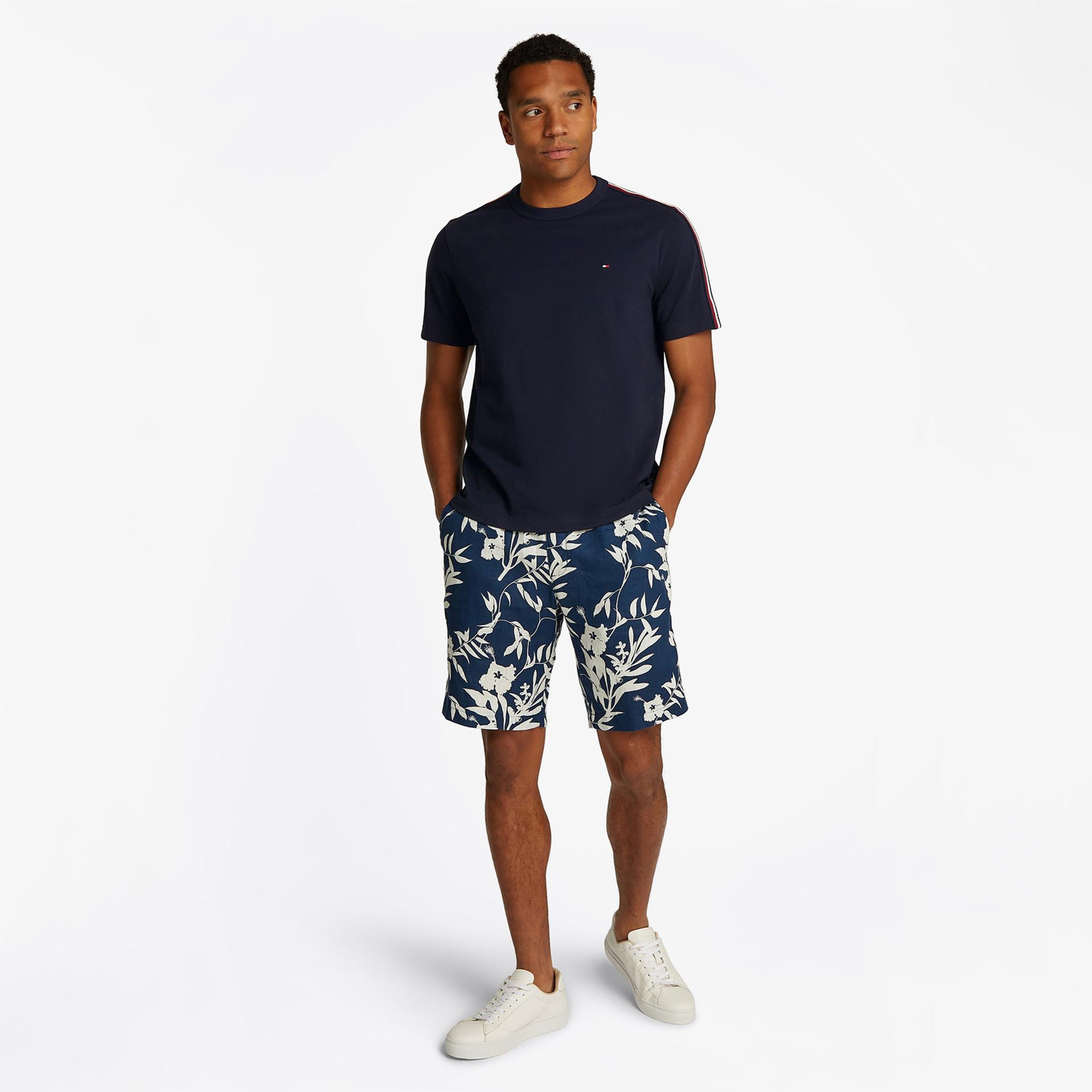 Tommy Hilfiger Global Stripe Tape Erkek Lacivert T-Shirt