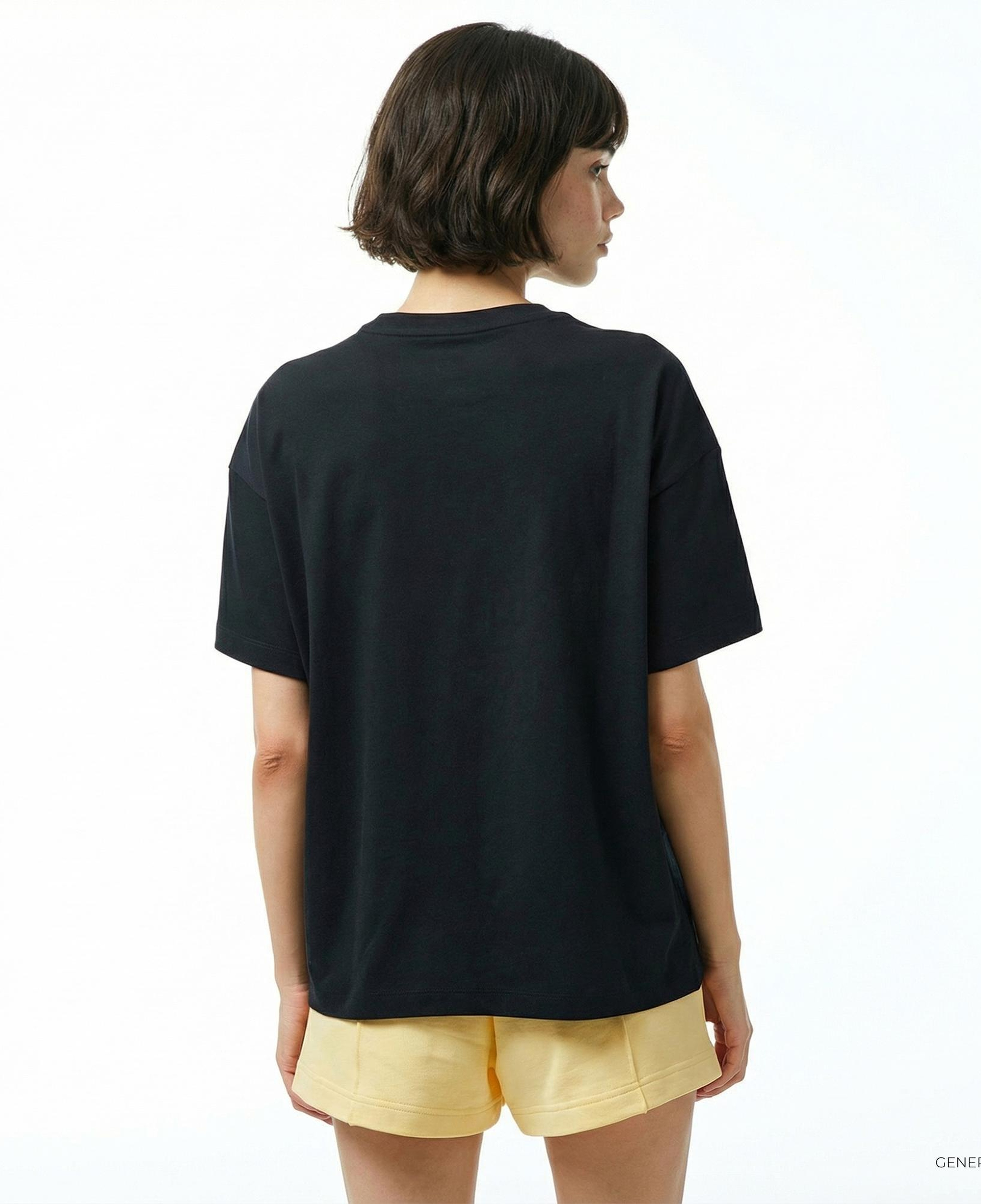 Converse Wordmark Relaxed Fit Baskılı Kadın Siyah T-Shirt