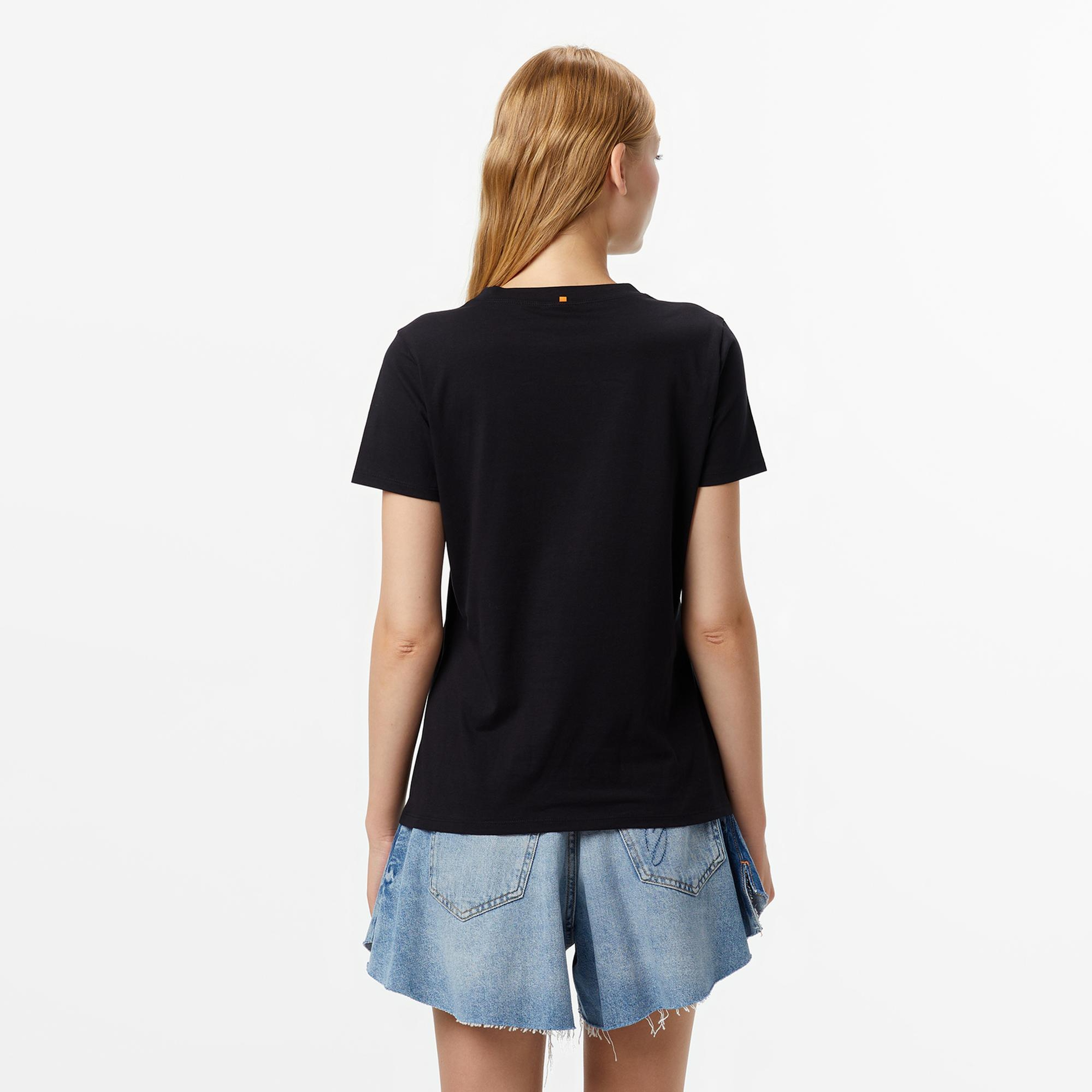 Boss Elogo Kadın Siyah T-Shirt