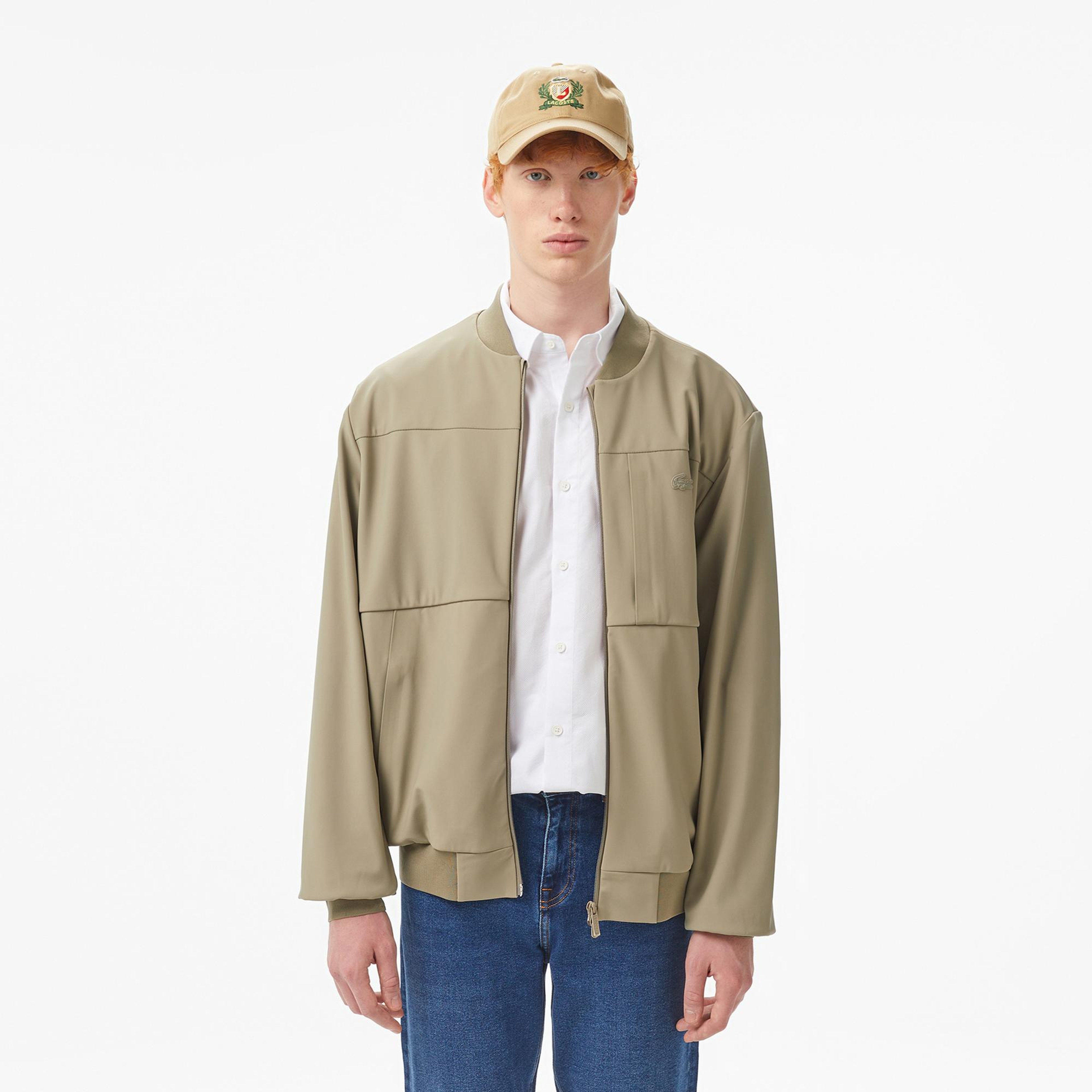 Lacoste Erkek Hakim Yaka Açık Kahverengi Bomber Ceket