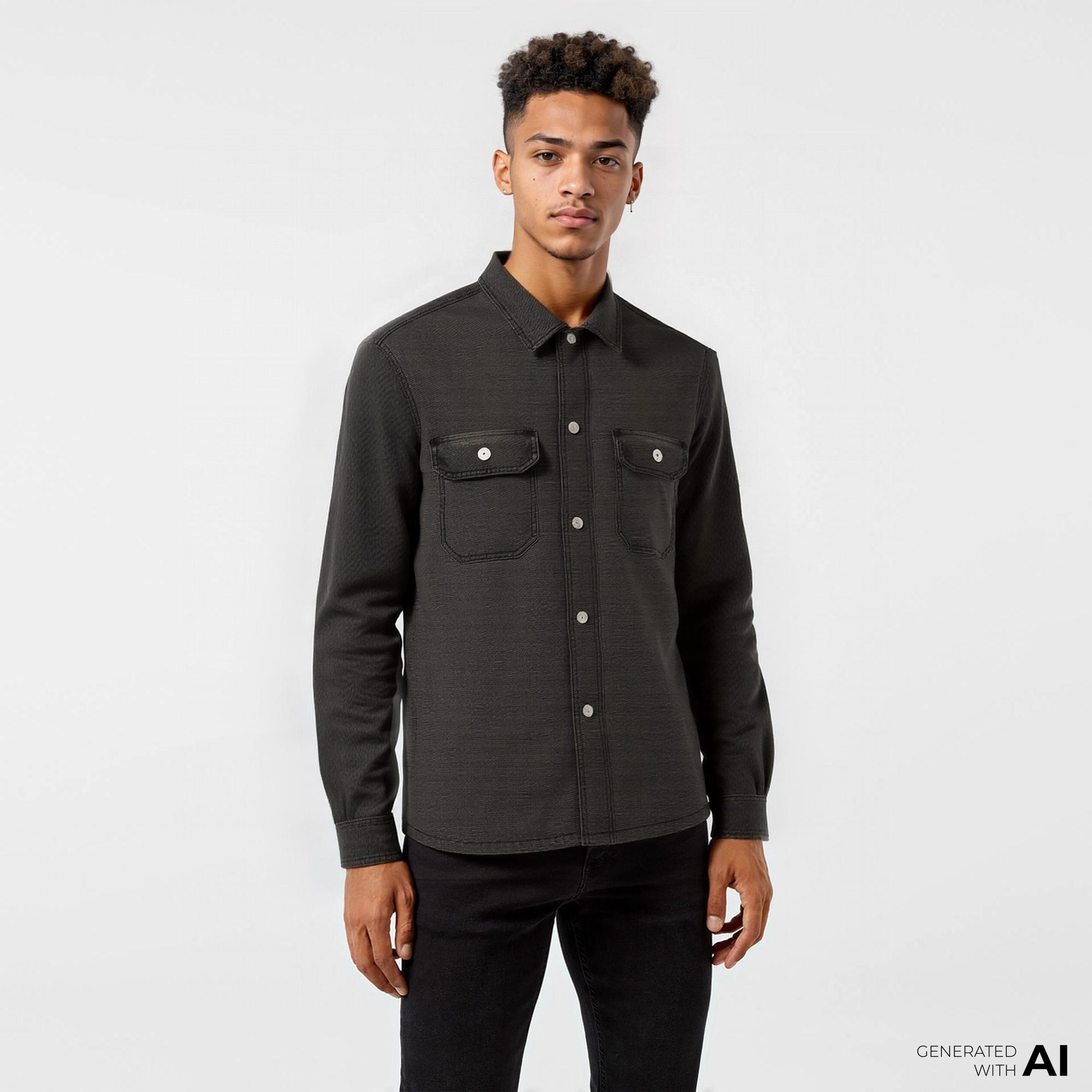 Lacoste Erkek Oversize Fit Gri Gömlek