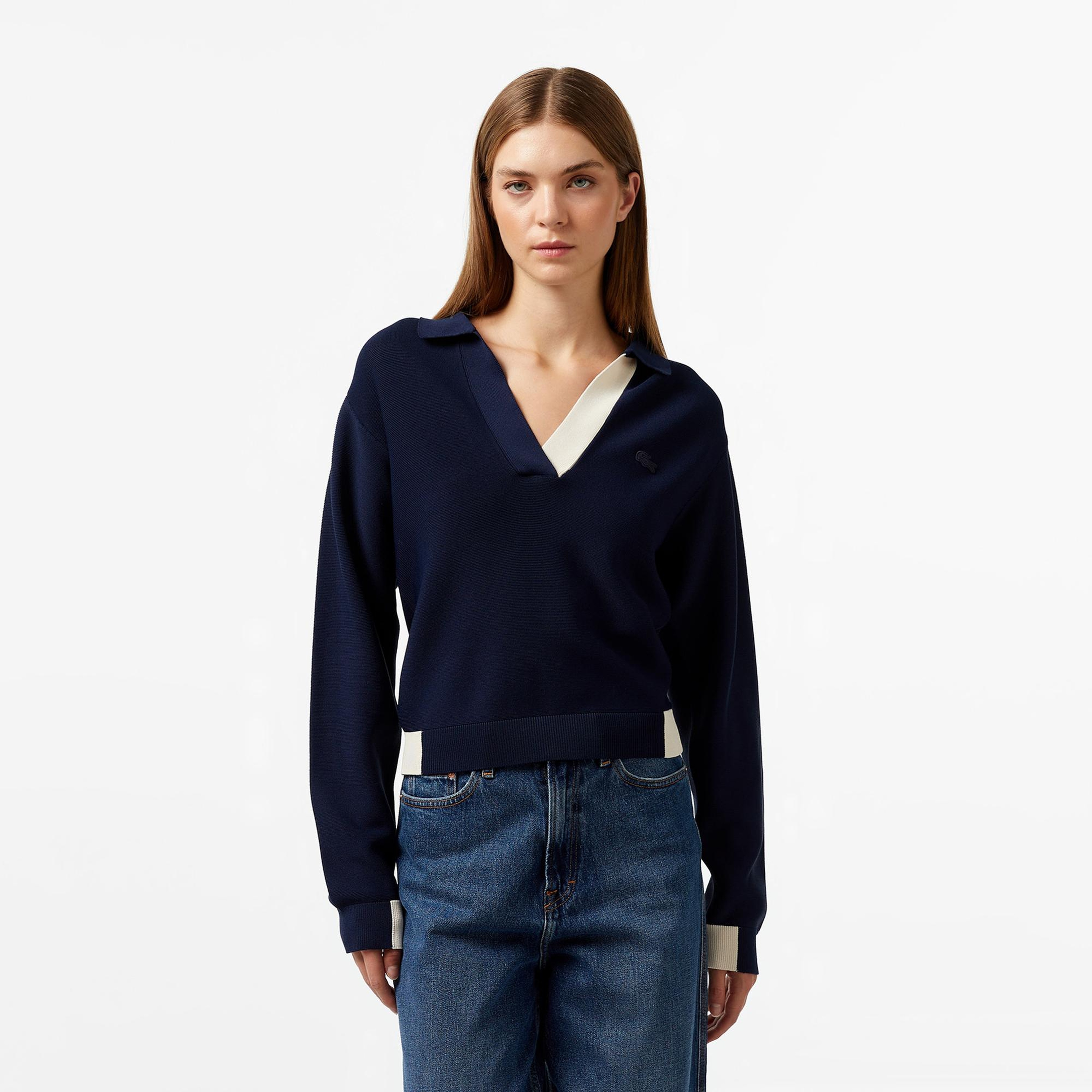 Lacoste Kadın Regular Fit Polo Yaka Krem Triko