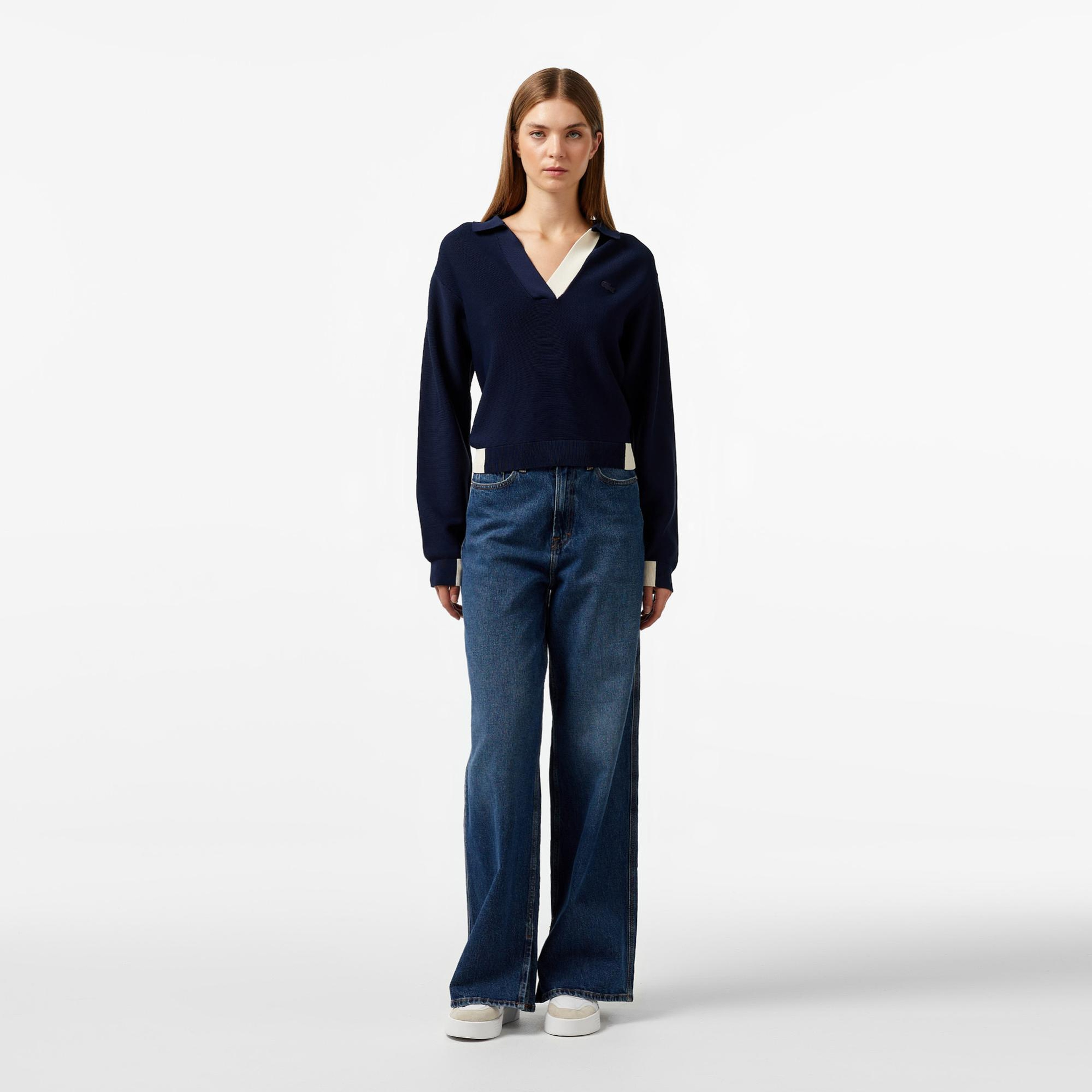 Lacoste Kadın Regular Fit Polo Yaka Krem Triko