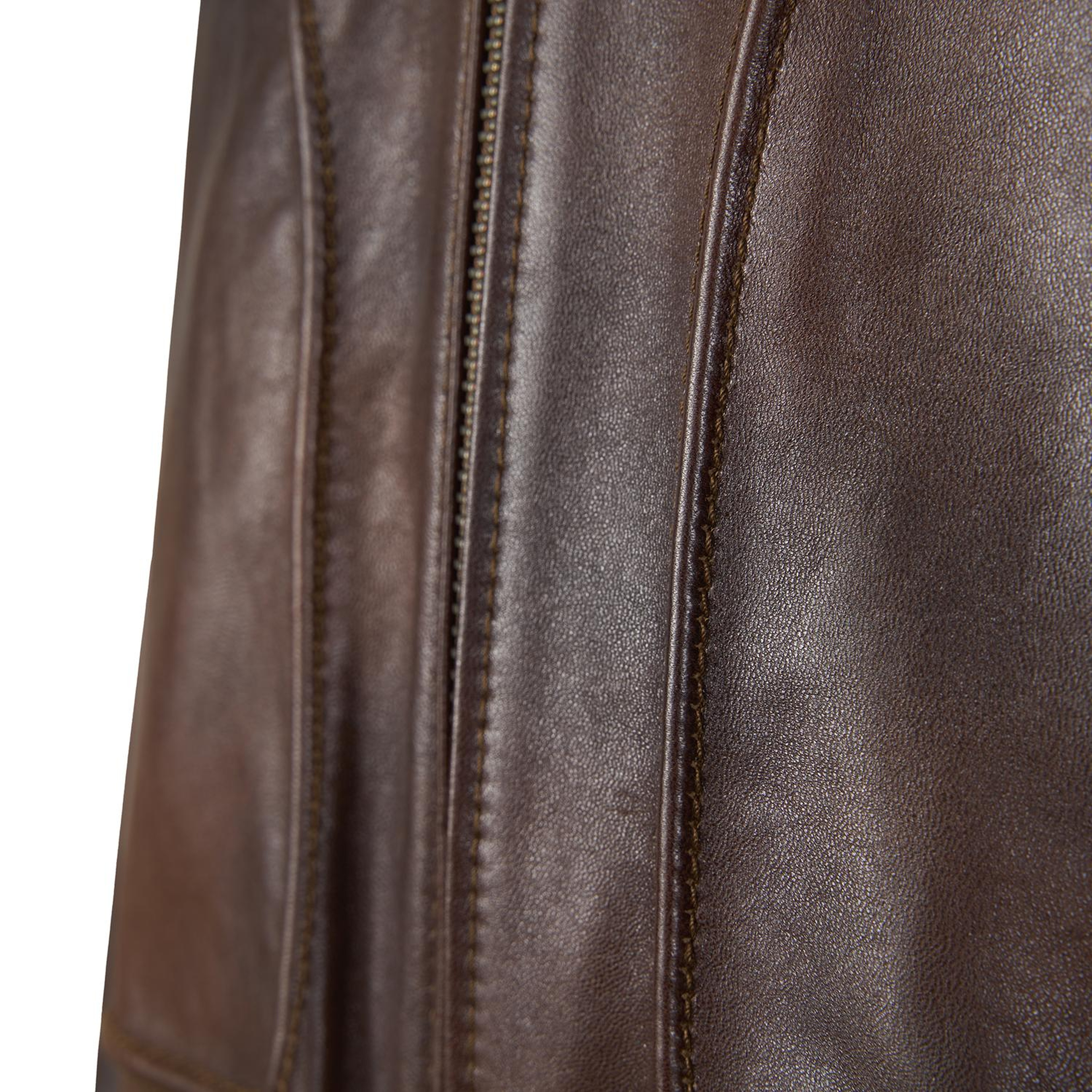 Safira Kahve Erkek Kürk Yakalı Deri Ceket