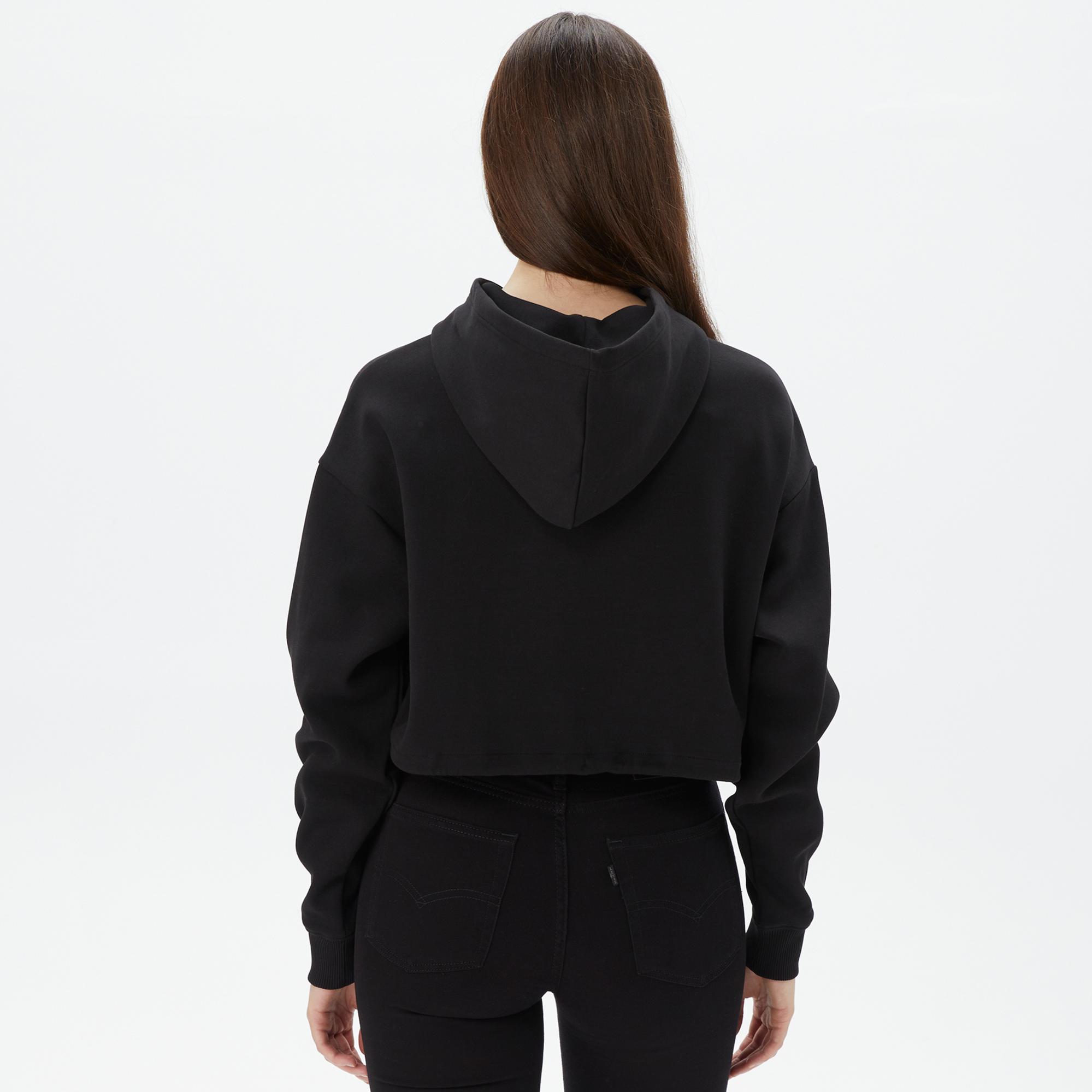 Calvin Klein Jeans Embossed Monologo Kadın Siyah Sweatshirt