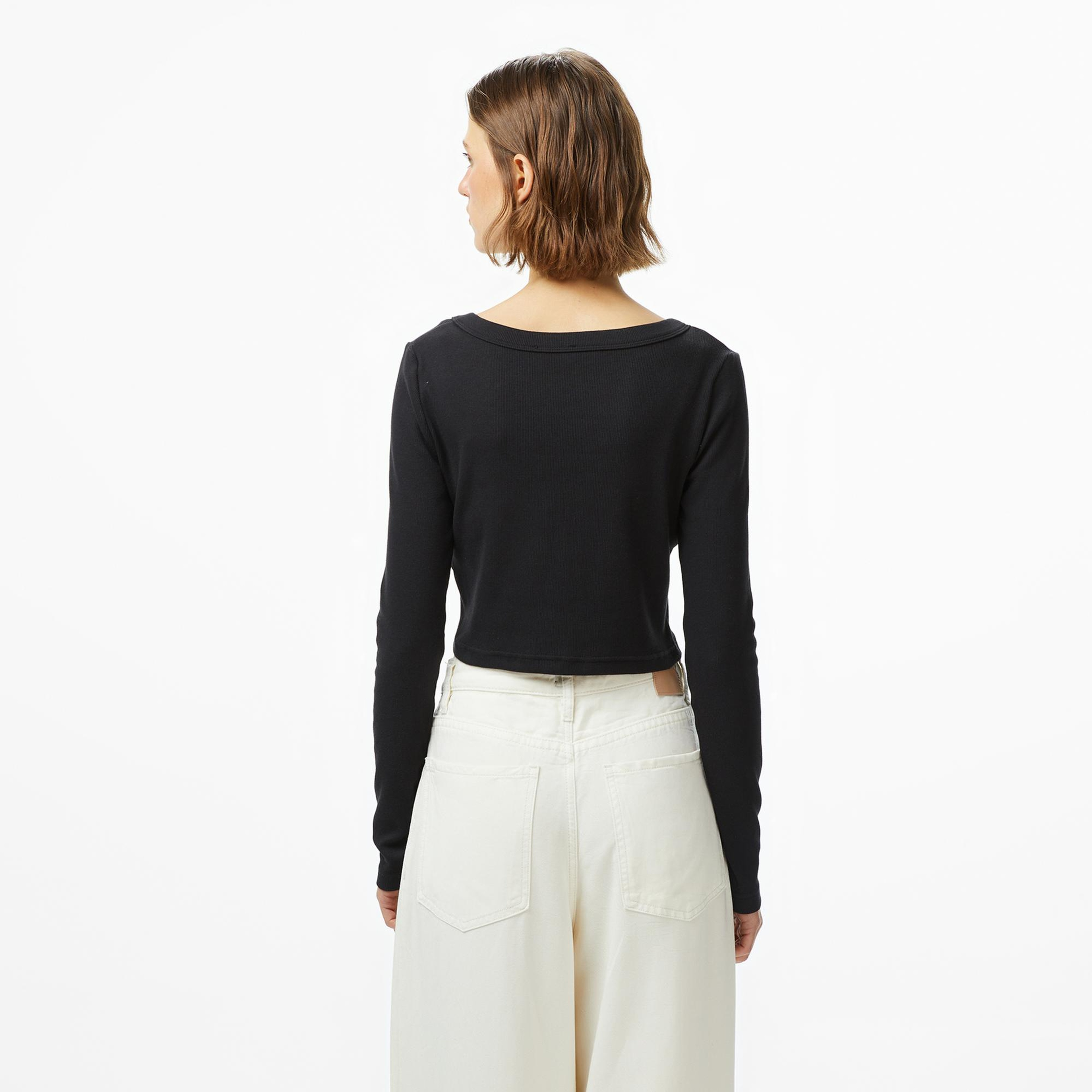 Calvin Klein Woven Label Kadın Siyah Triko