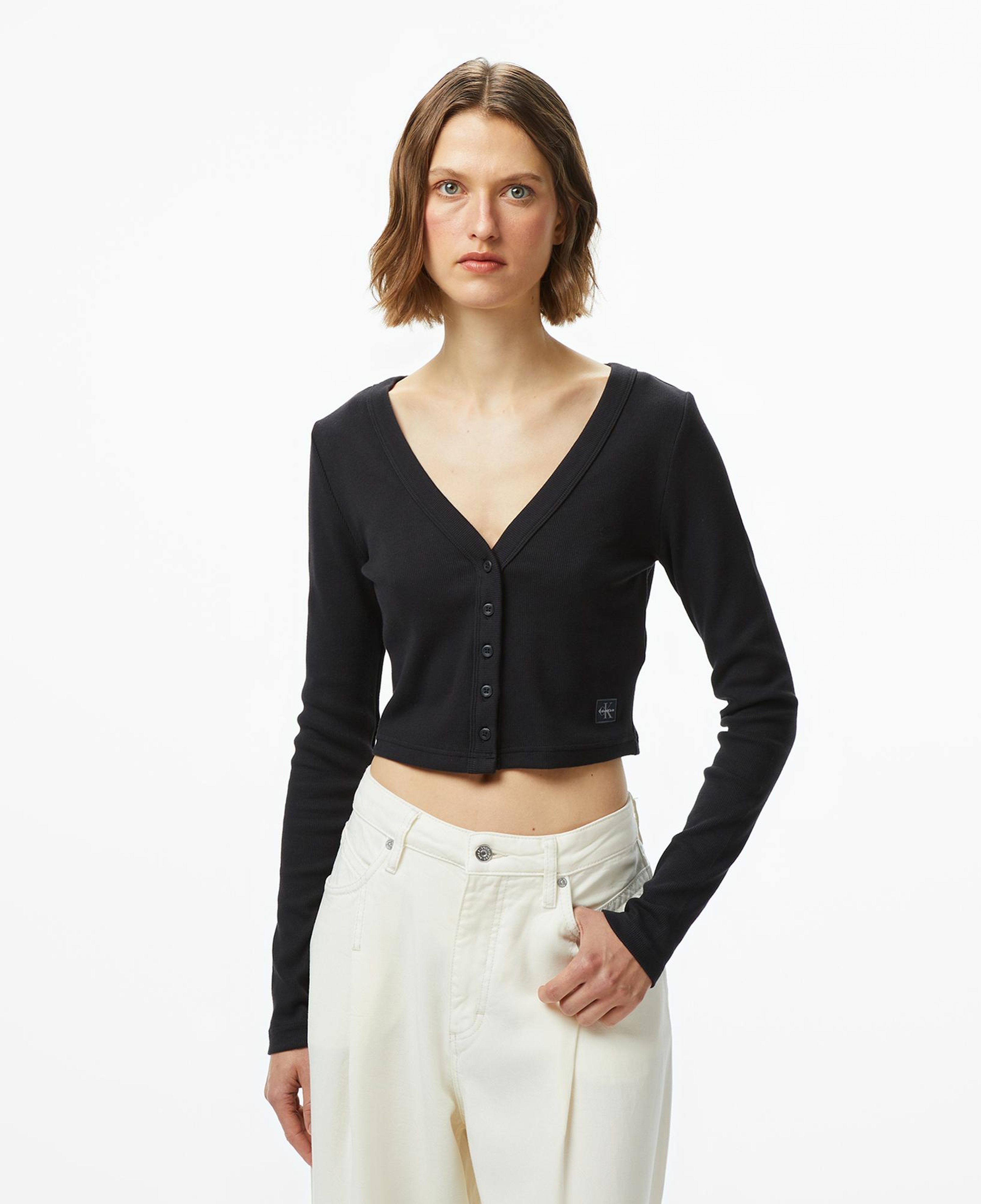 Calvin Klein Woven Label Kadın Siyah Triko