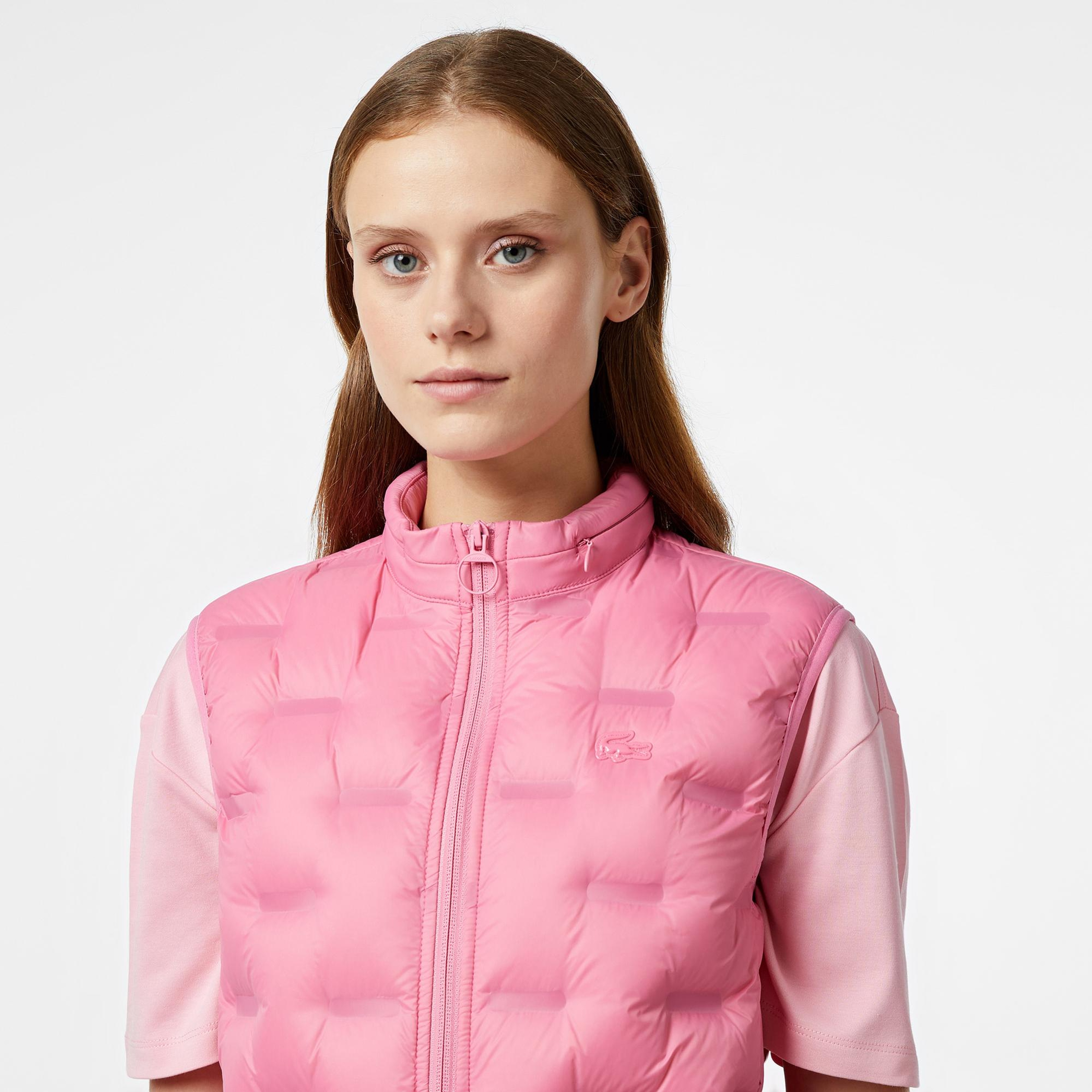 Lacoste Kadın Regular Fit Kapüşonlu Pembe Yelek