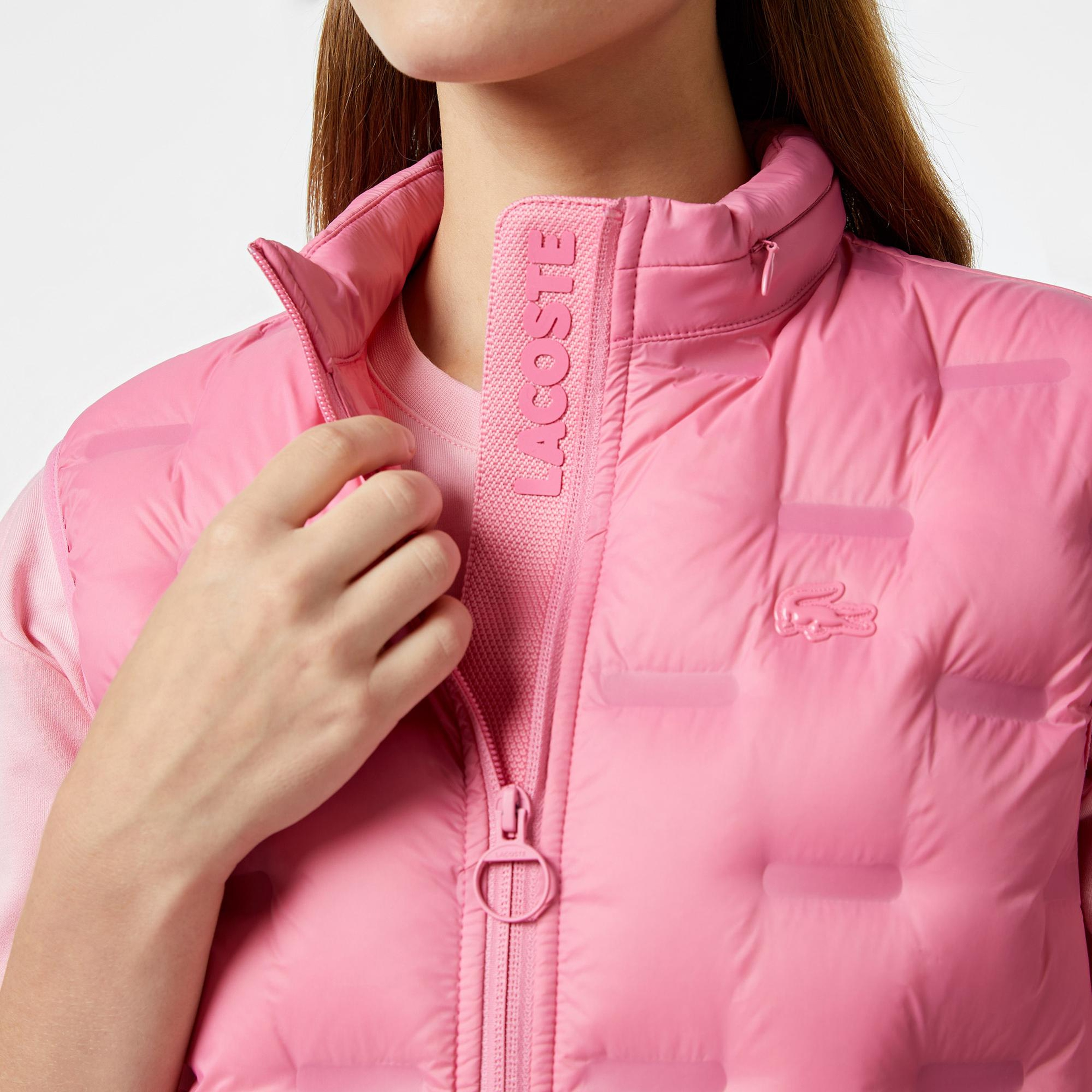 Lacoste Kadın Regular Fit Kapüşonlu Pembe Yelek