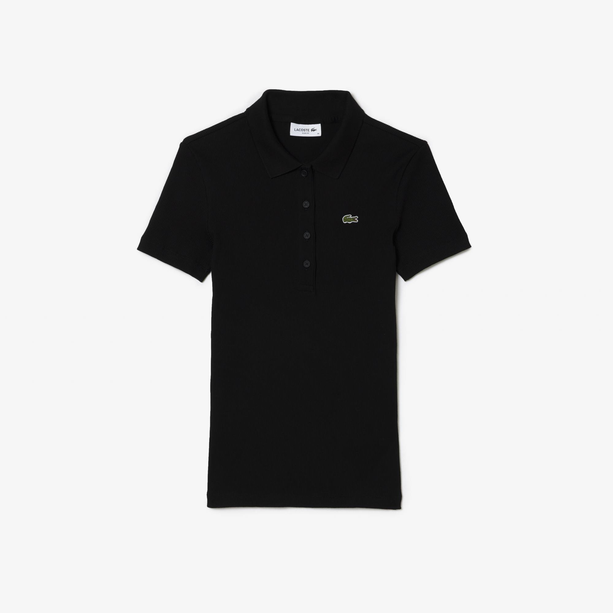Lacoste L.12.D Kadın Slim Fit Siyah Polo