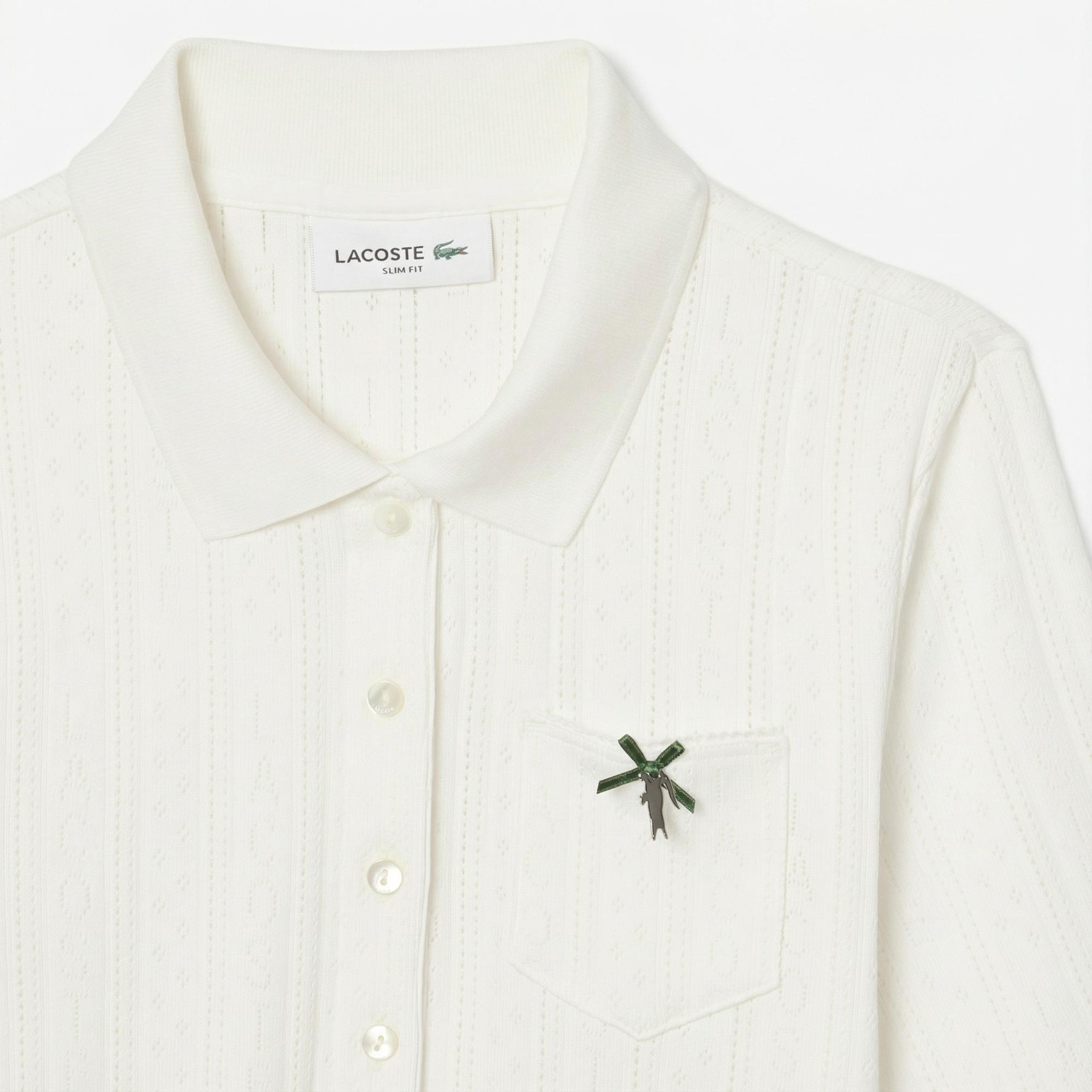 Lacoste L.12.D Kadın Slim Fit Beyaz Polo