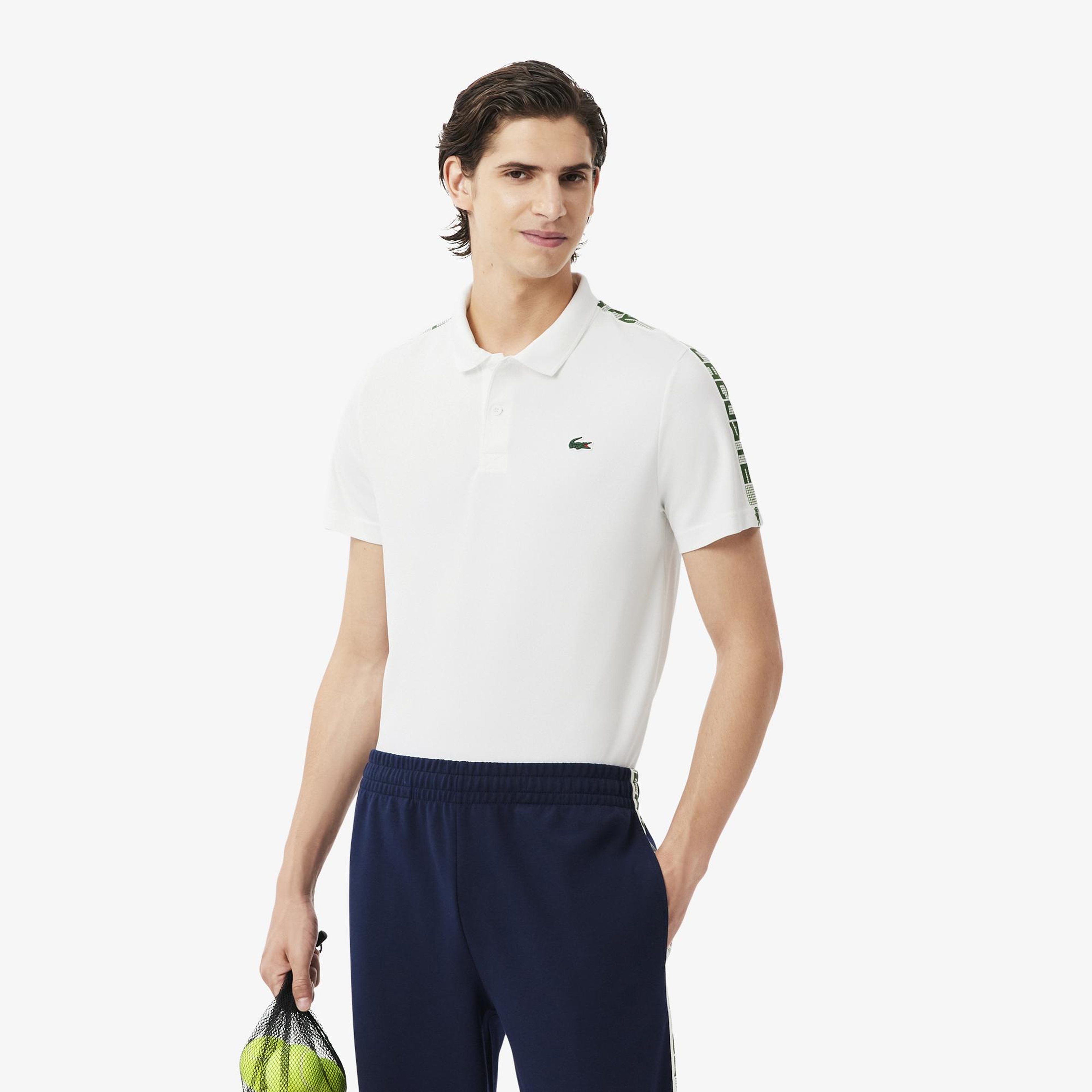 Lacoste Sport Erkek Regular Fit Baskılı Beyaz Polo