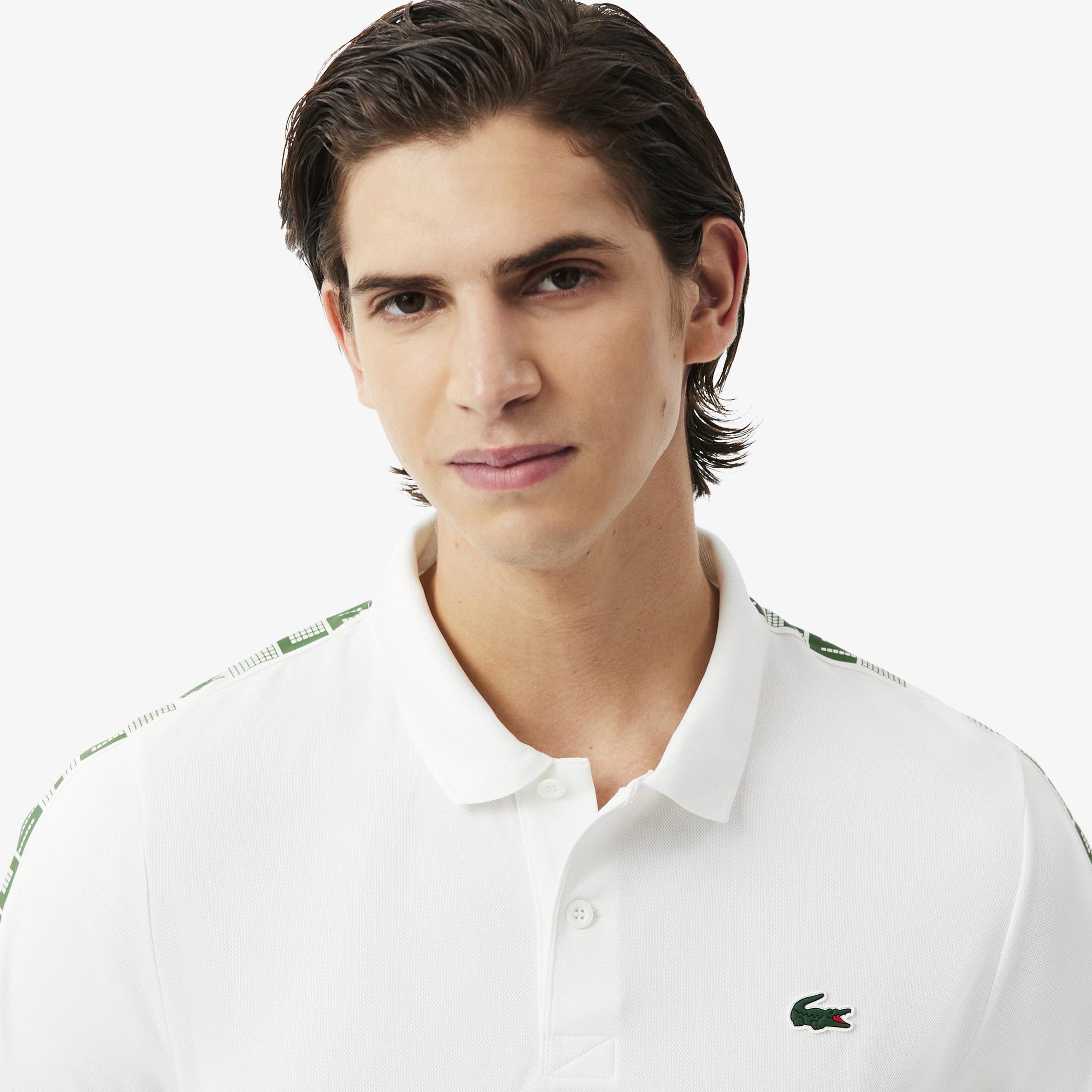 Lacoste Sport Erkek Regular Fit Baskılı Beyaz Polo