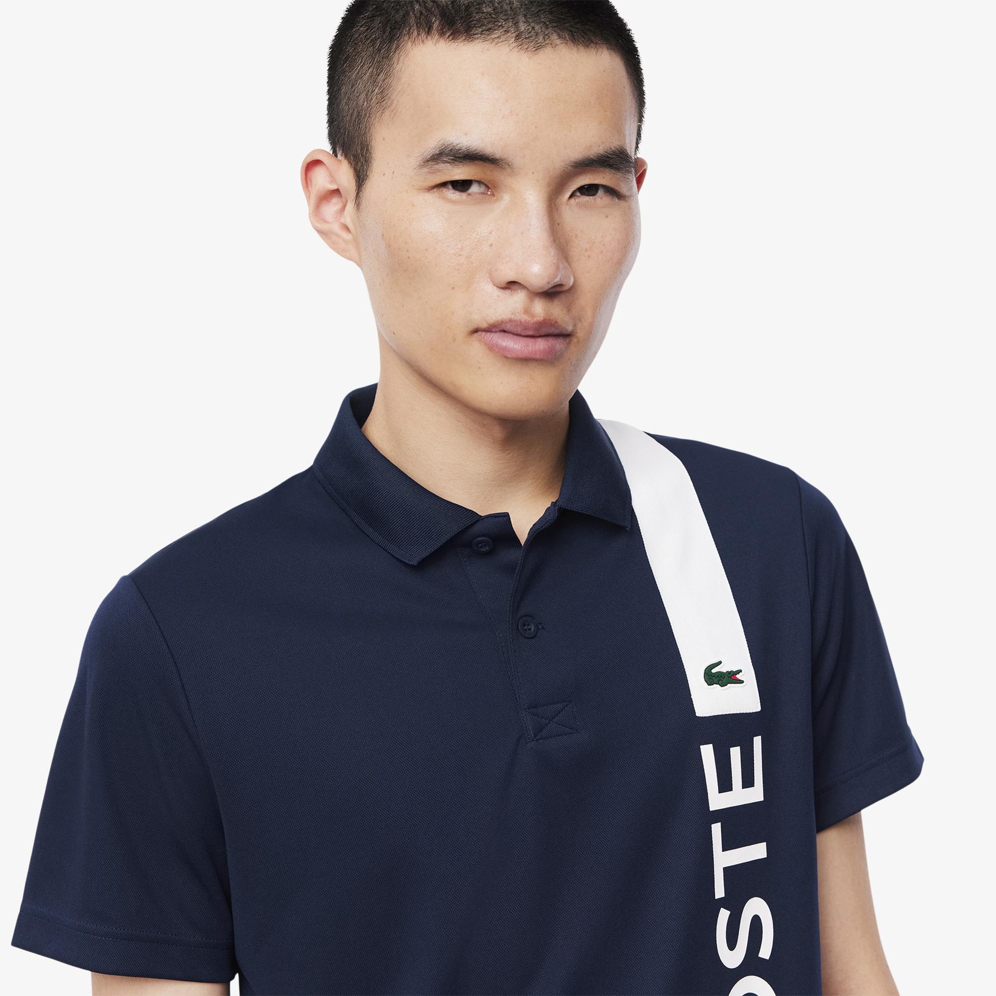 Lacoste Sport Erkek Regular Fit Baskılı Lacivert Polo