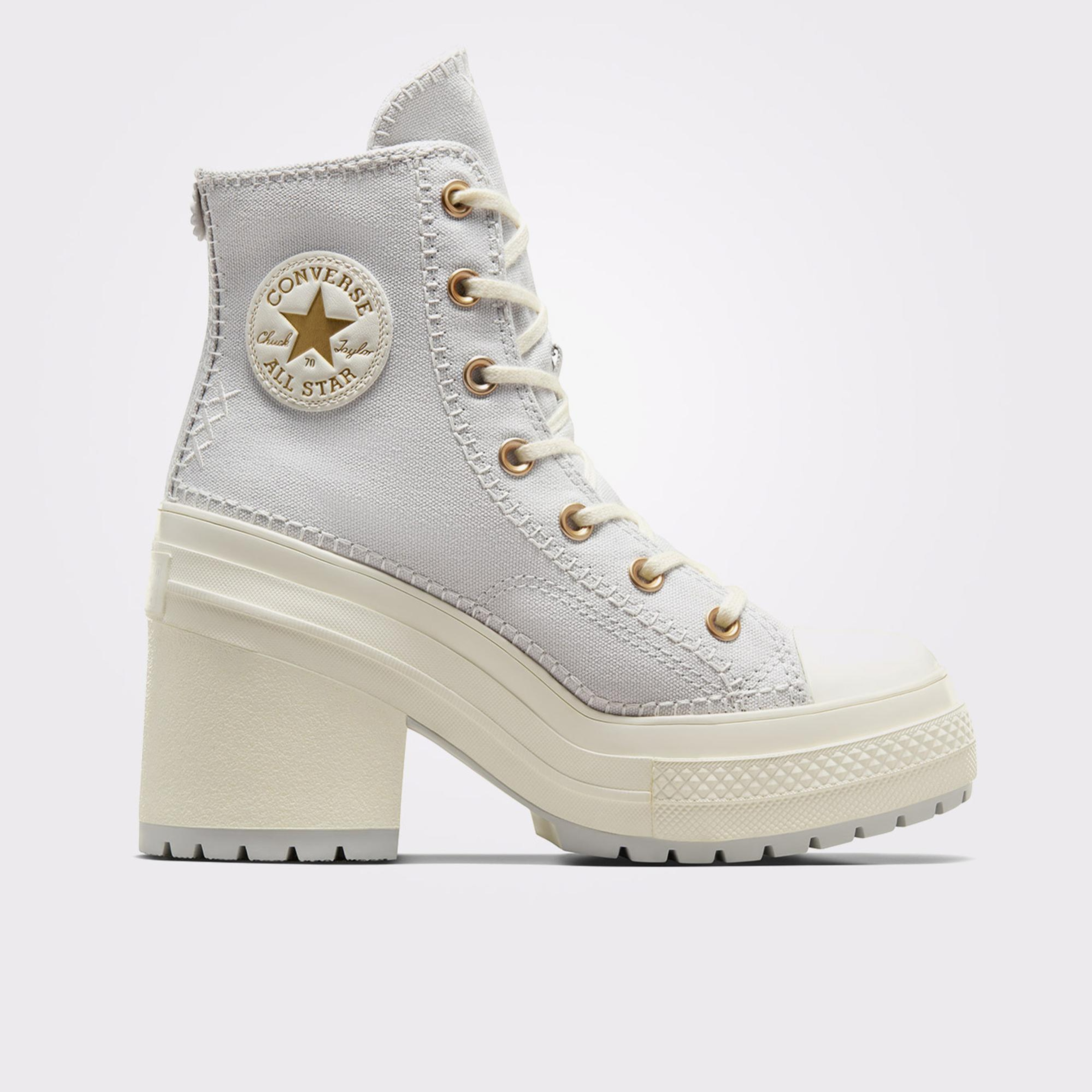 Converse Chuck 70 De Luxe Heel Unisex Gri Platform Sneaker