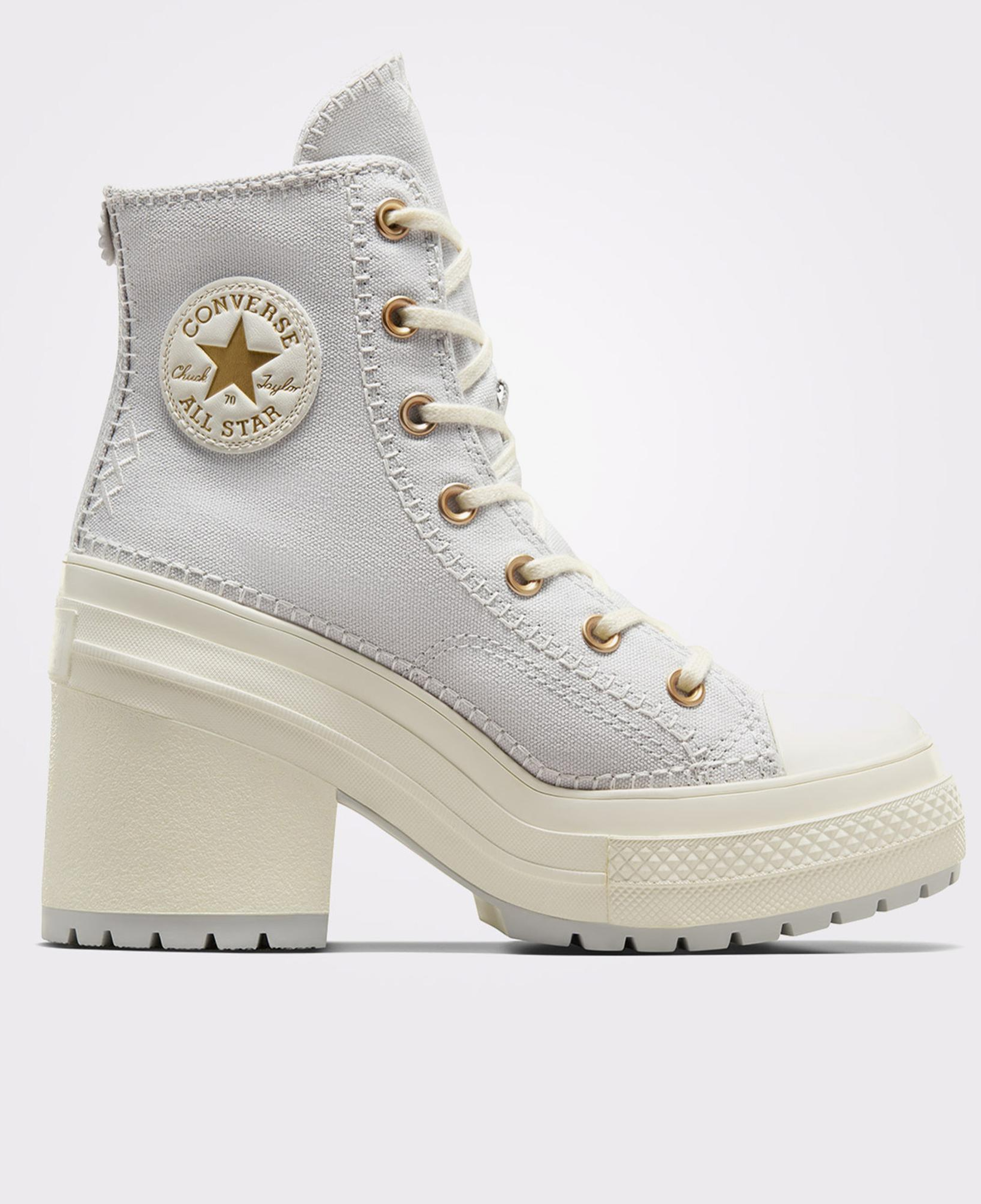 Converse Chuck 70 De Luxe Heel Unisex Gri Platform Sneaker