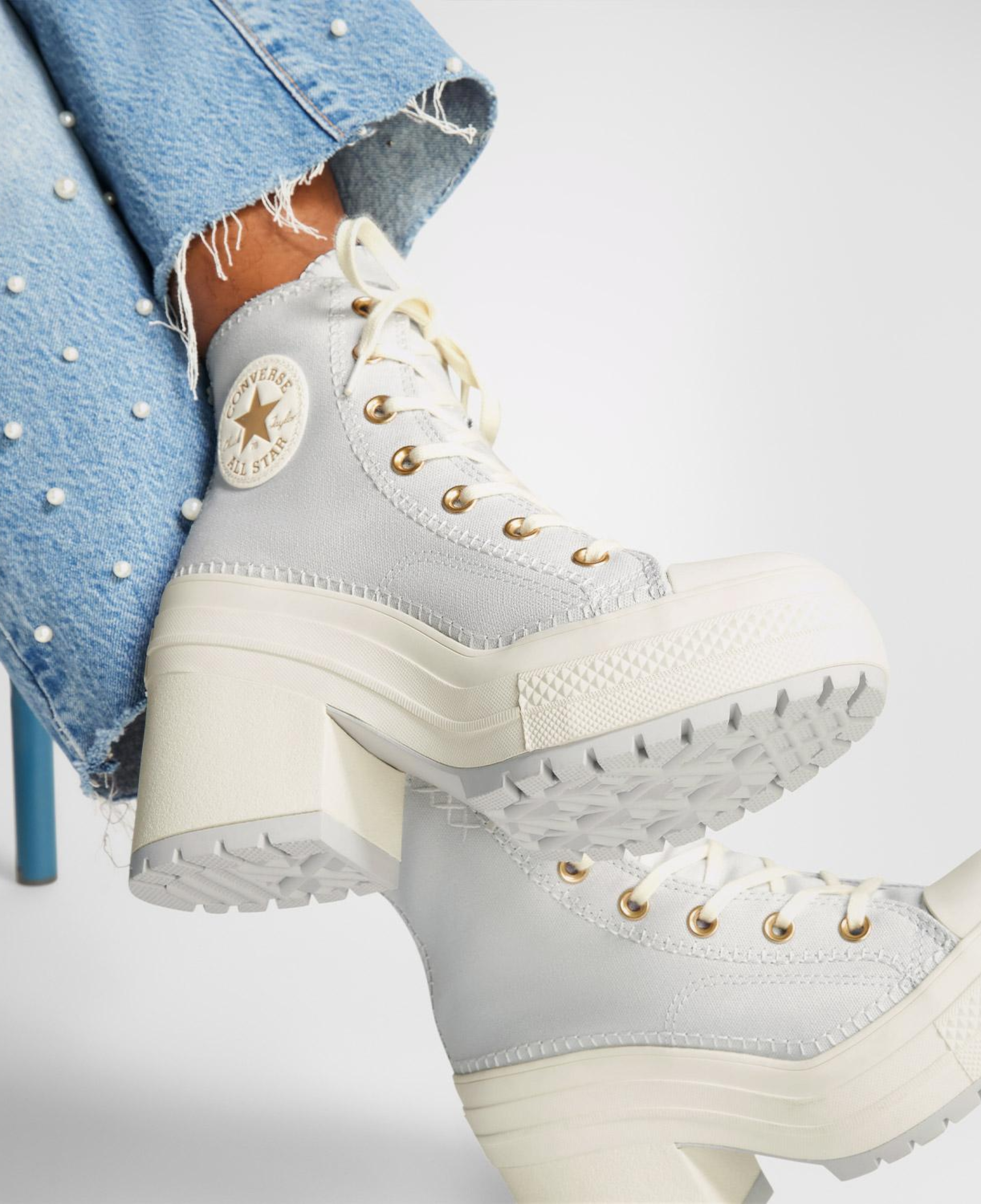 Converse Chuck 70 De Luxe Heel Unisex Gri Platform Sneaker