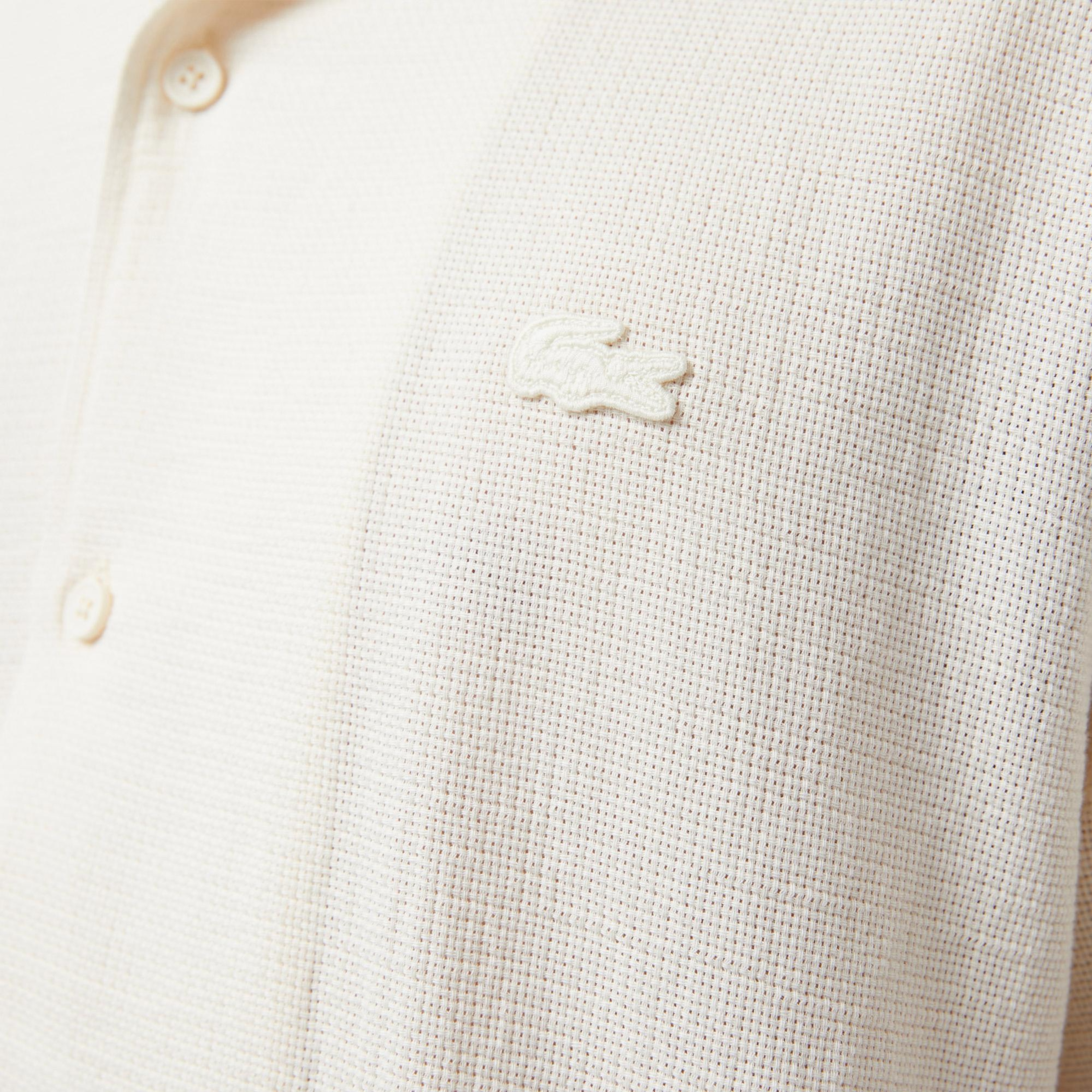 Lacoste Erkek Regular Fit Kısa Kollu Krem Gömlek